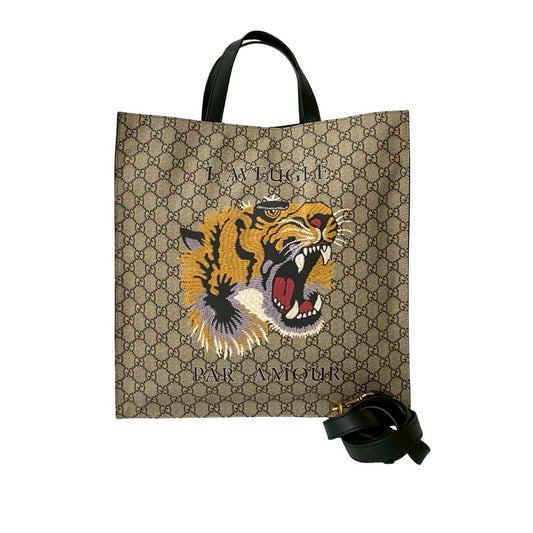 Gucci GG Supreme LAveugle Par Amour Convertible Tote