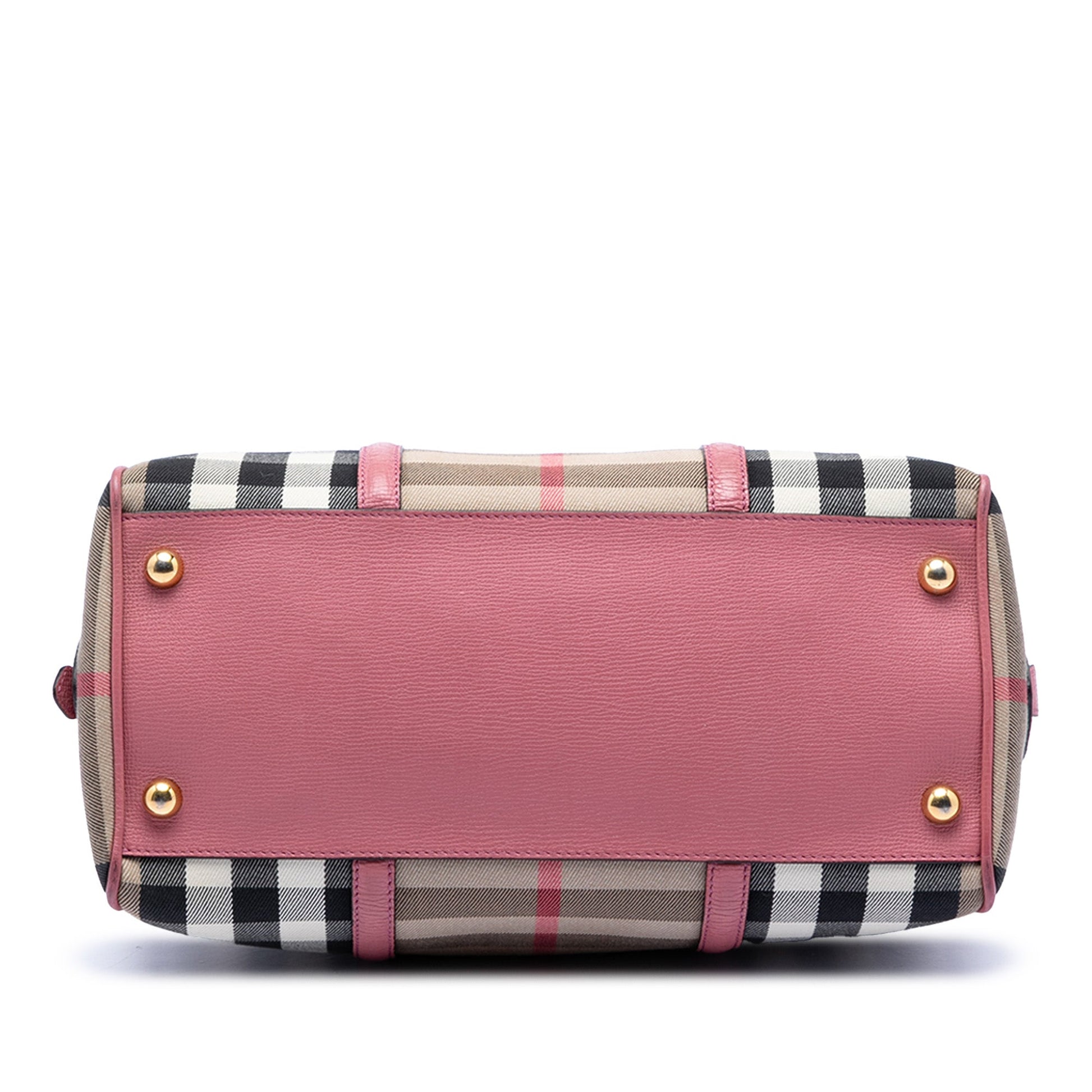 Burberry Medium House Check Canvas Derby Alchester Bowling Bag