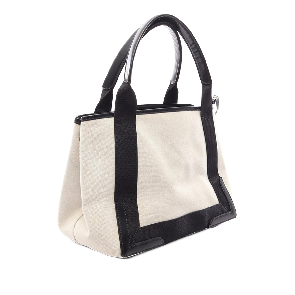 Balenciaga Canvas Navy Cabas S — White