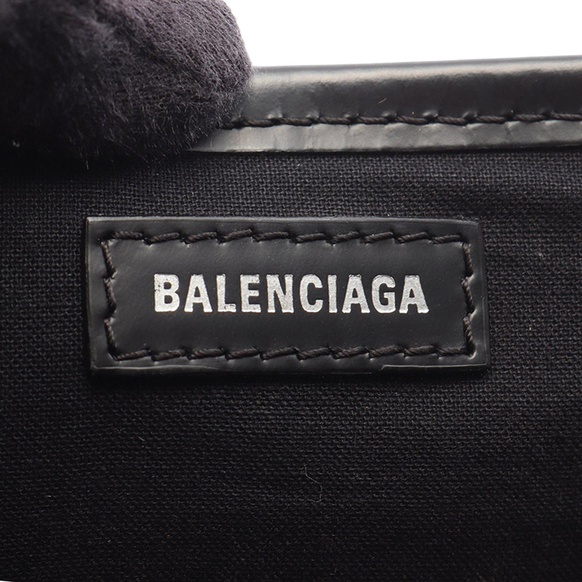 Balenciaga Canvas Navy Cabas S — White