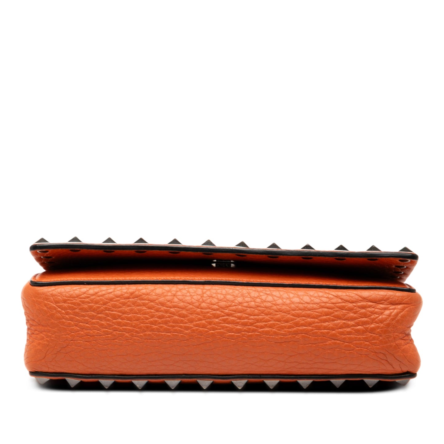 Valentino Pebbled Calfskin Rockstud Clutch on Chain