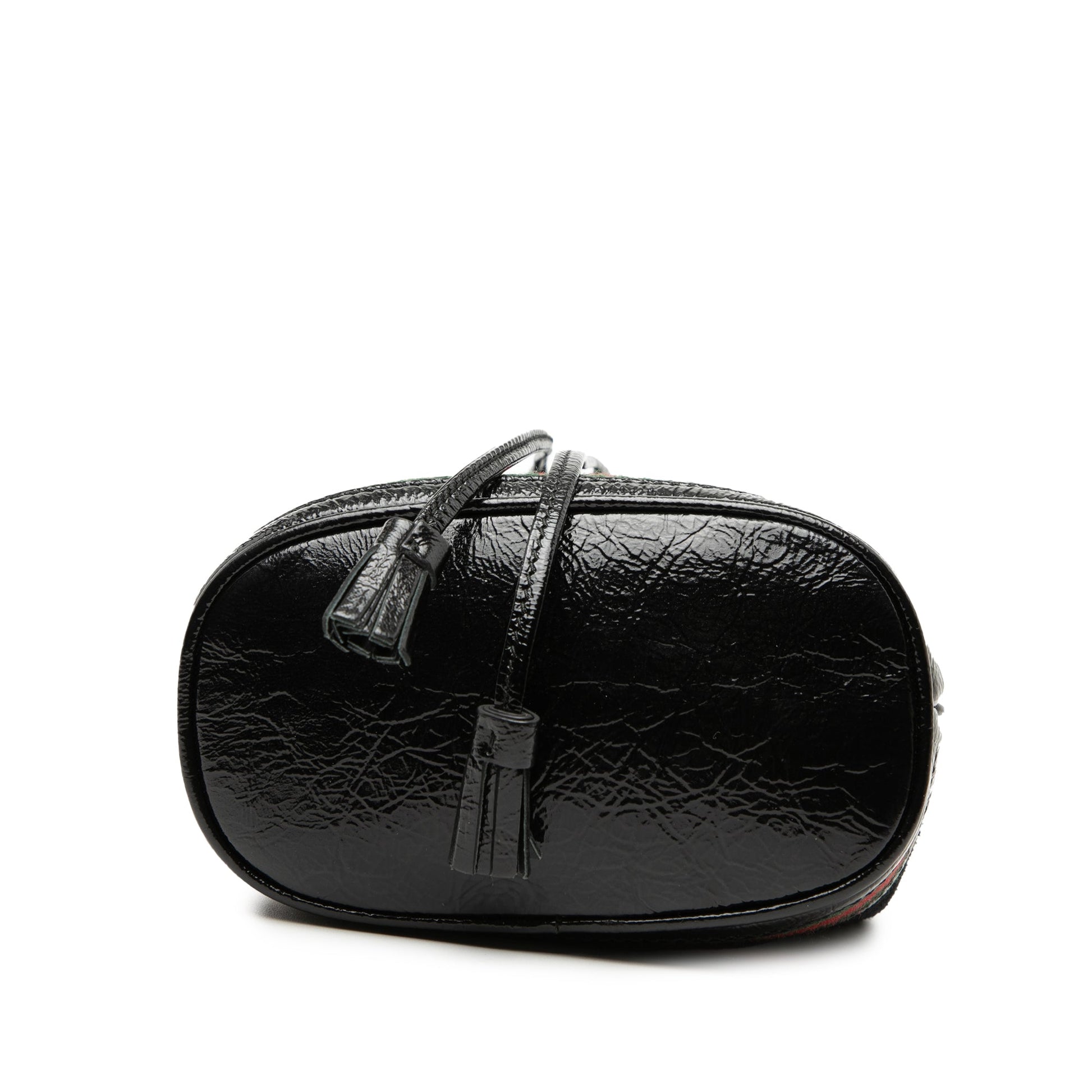 Gucci Mini Suede and Patent Web Ophidia Bucket Bag