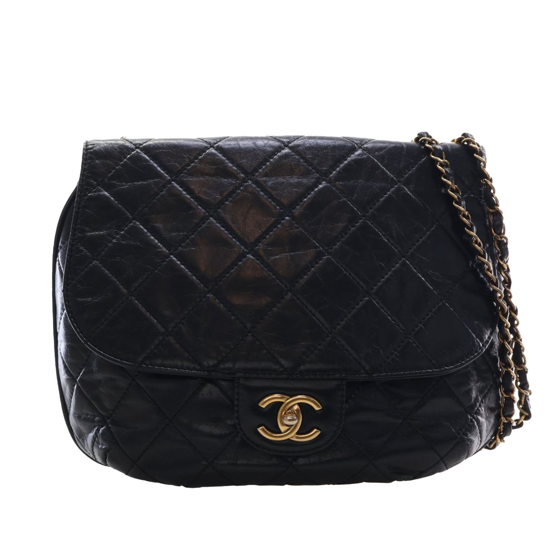 Chanel Medium Quilted Glazed Calfskin Bubble CC Flap