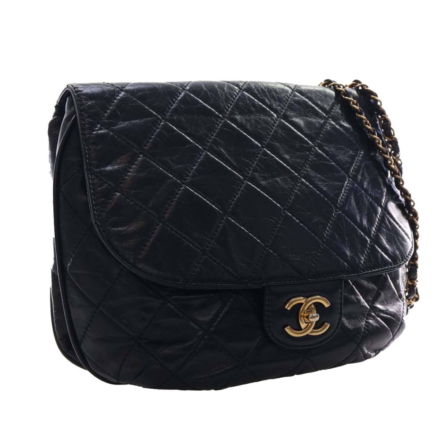 Chanel Medium Quilted Glazed Calfskin Bubble CC Flap