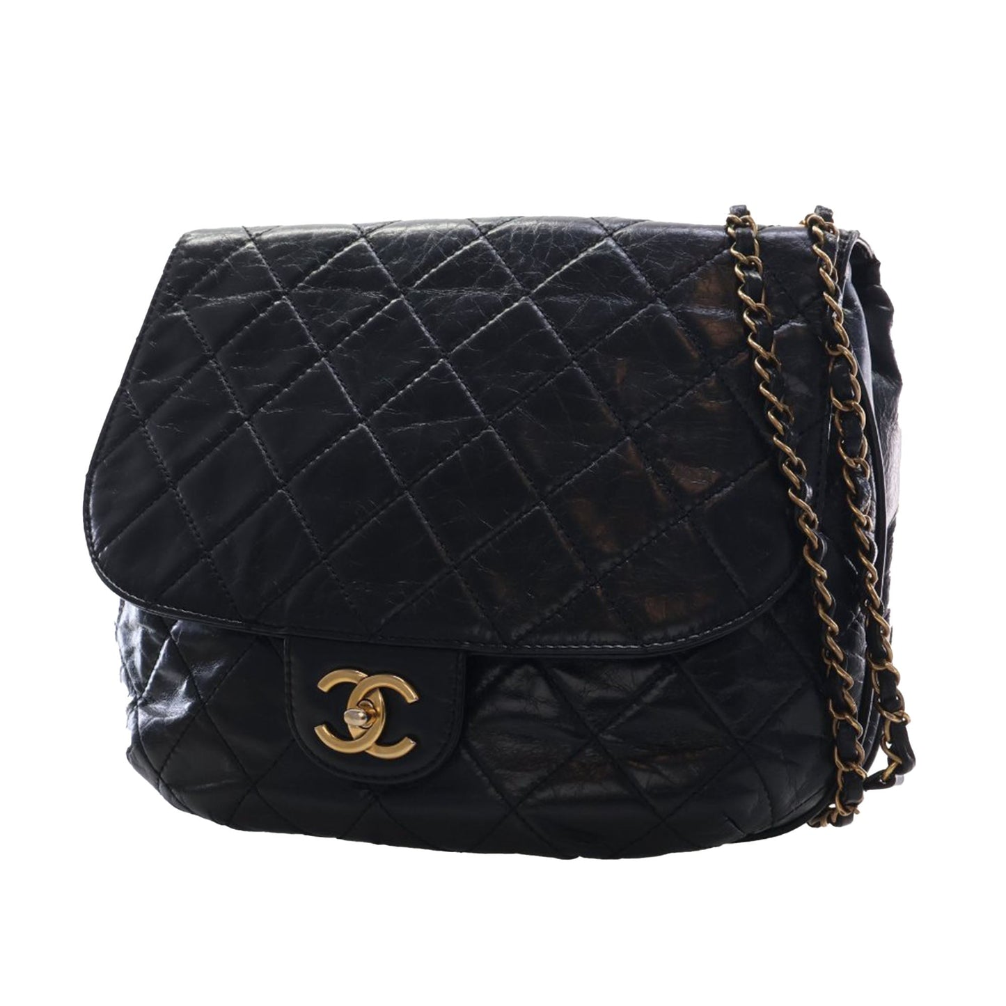 Chanel Medium Quilted Glazed Calfskin Bubble CC Flap