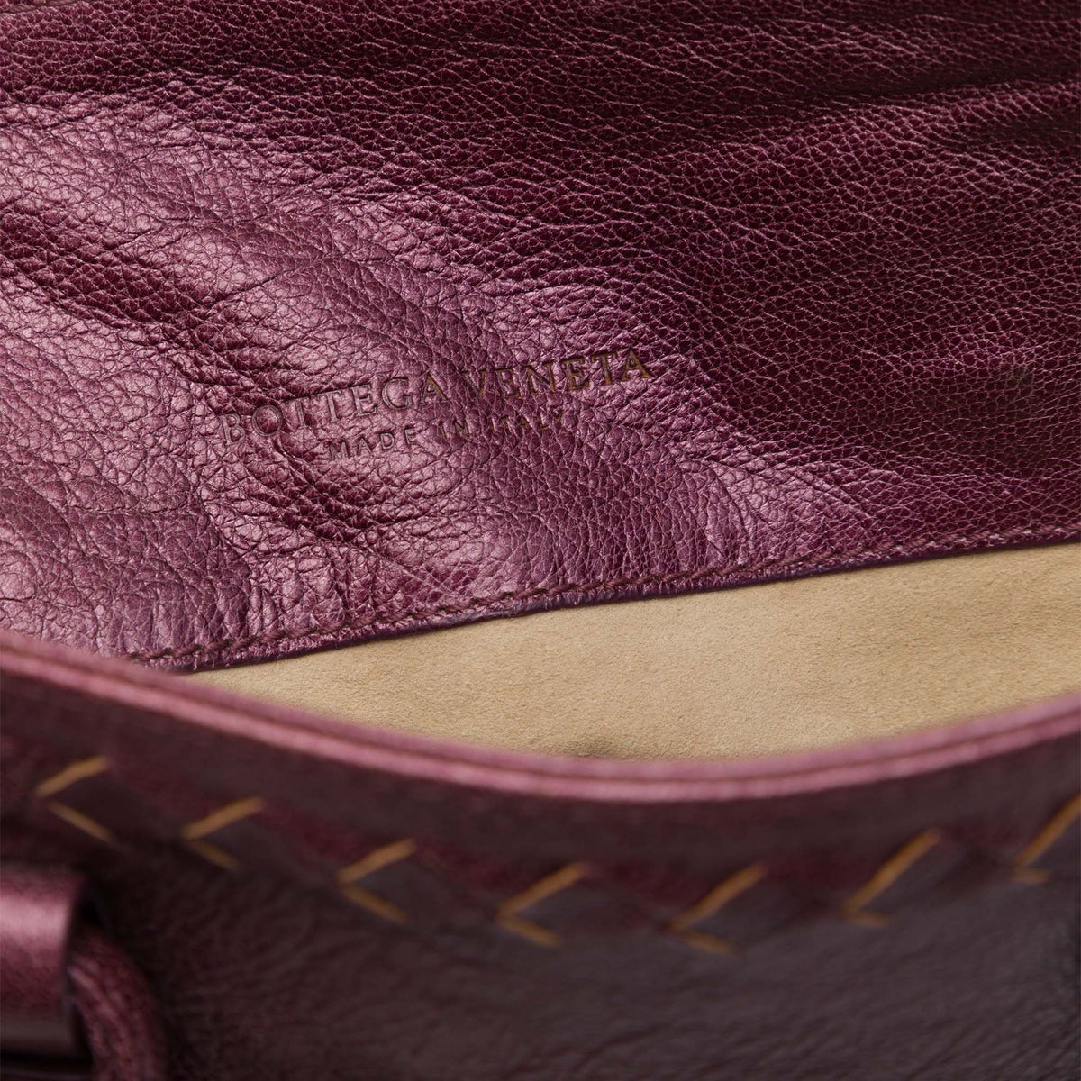 Bottega Veneta Intrecciato Trimmed Cervo Tote — Red