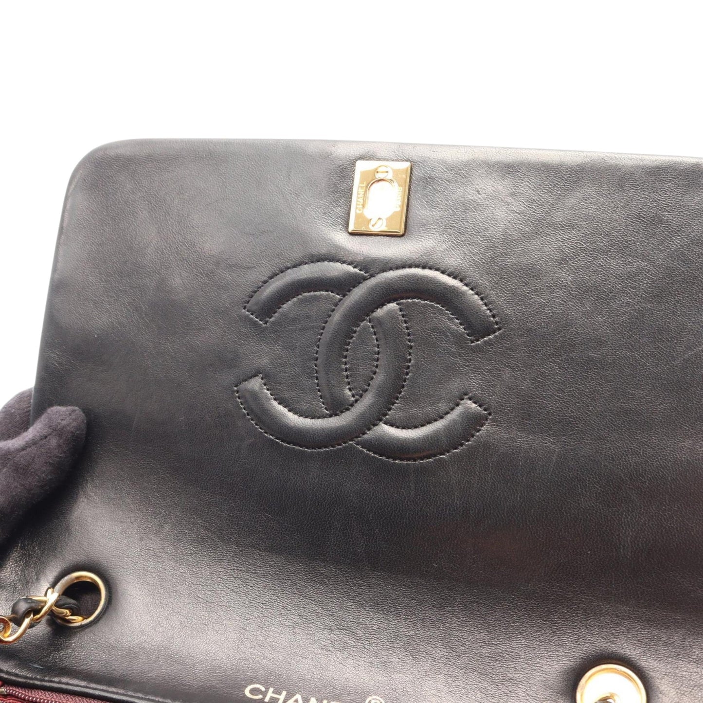 Chanel Small Quilted Lambskin CC Turnlock Full Single Flap