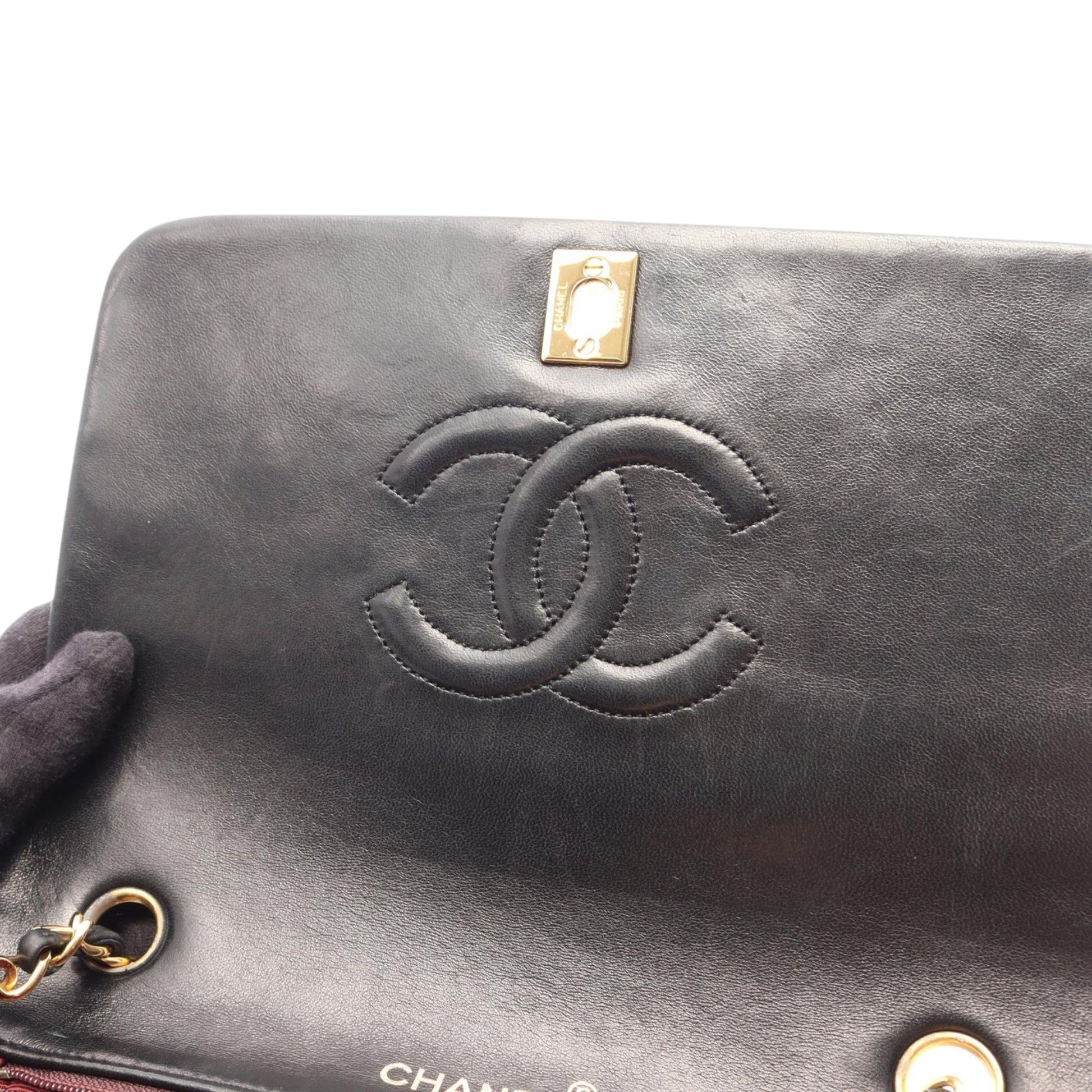 Chanel Small Quilted Lambskin CC Turnlock Full Single Flap
