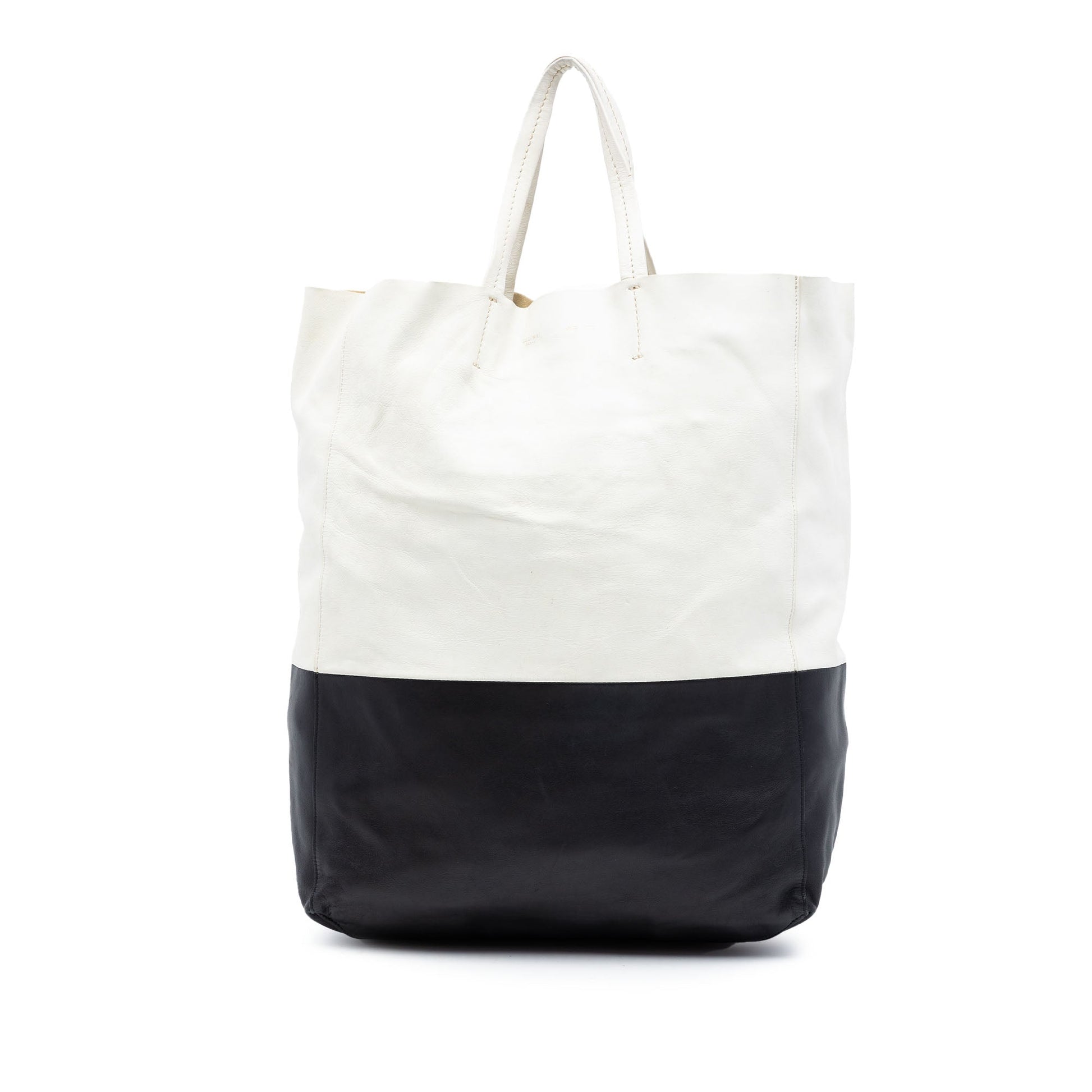 Celine Bicolor Leather Vertical Cabas Tote