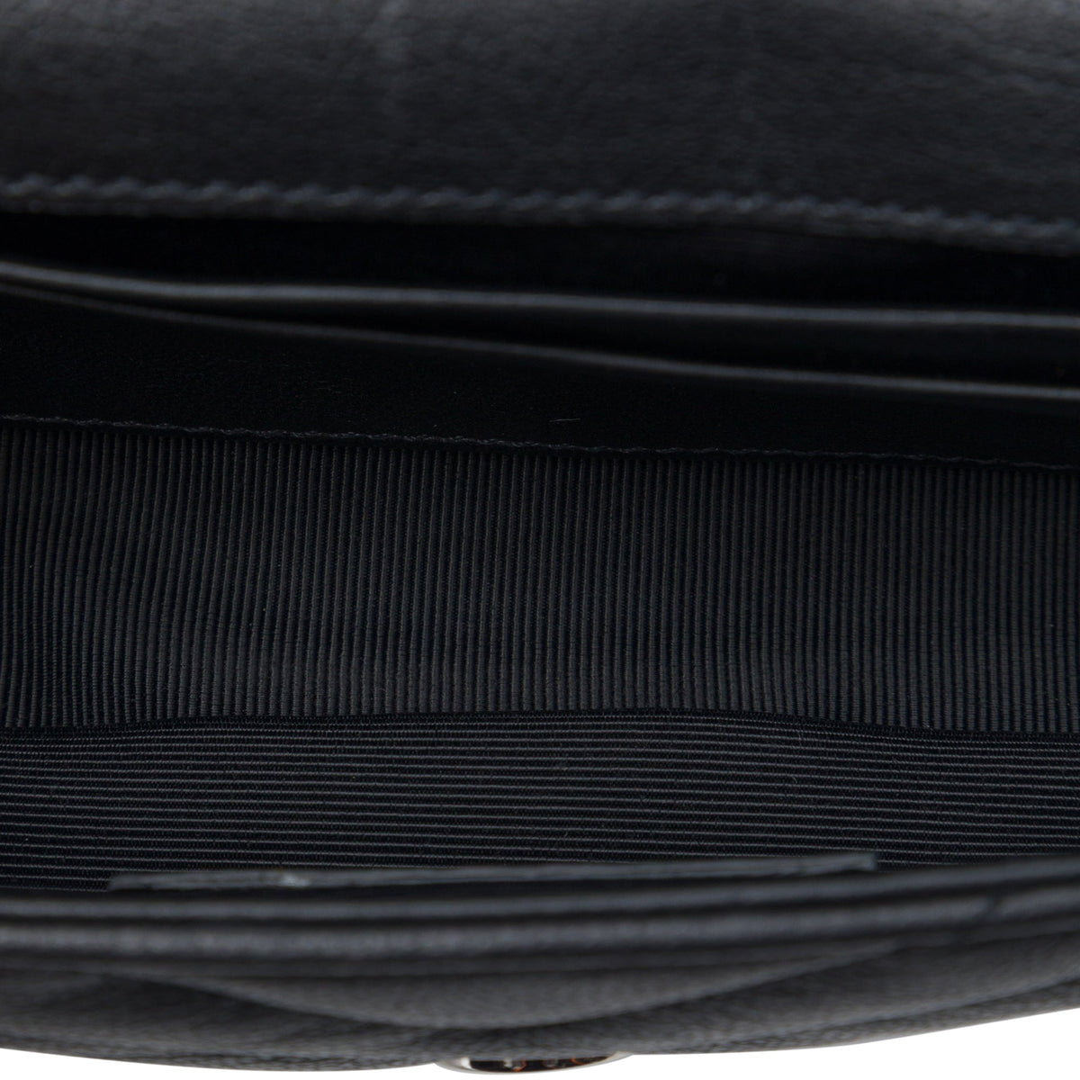 Saint Laurent Baby Chevron Sheepskin Monogram Classic Punk Chain Bag — Black