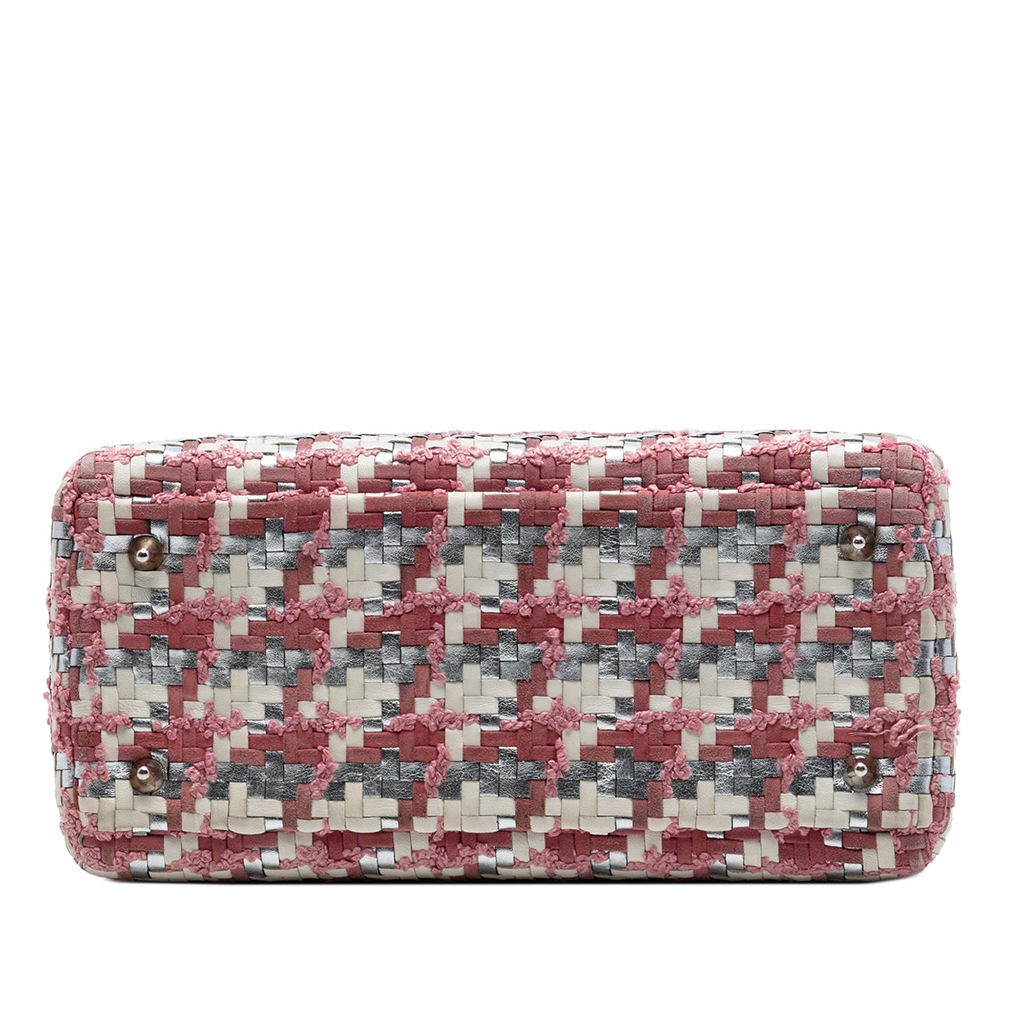 Dior Medium Woven Lambskin and Tweed Lady Dior