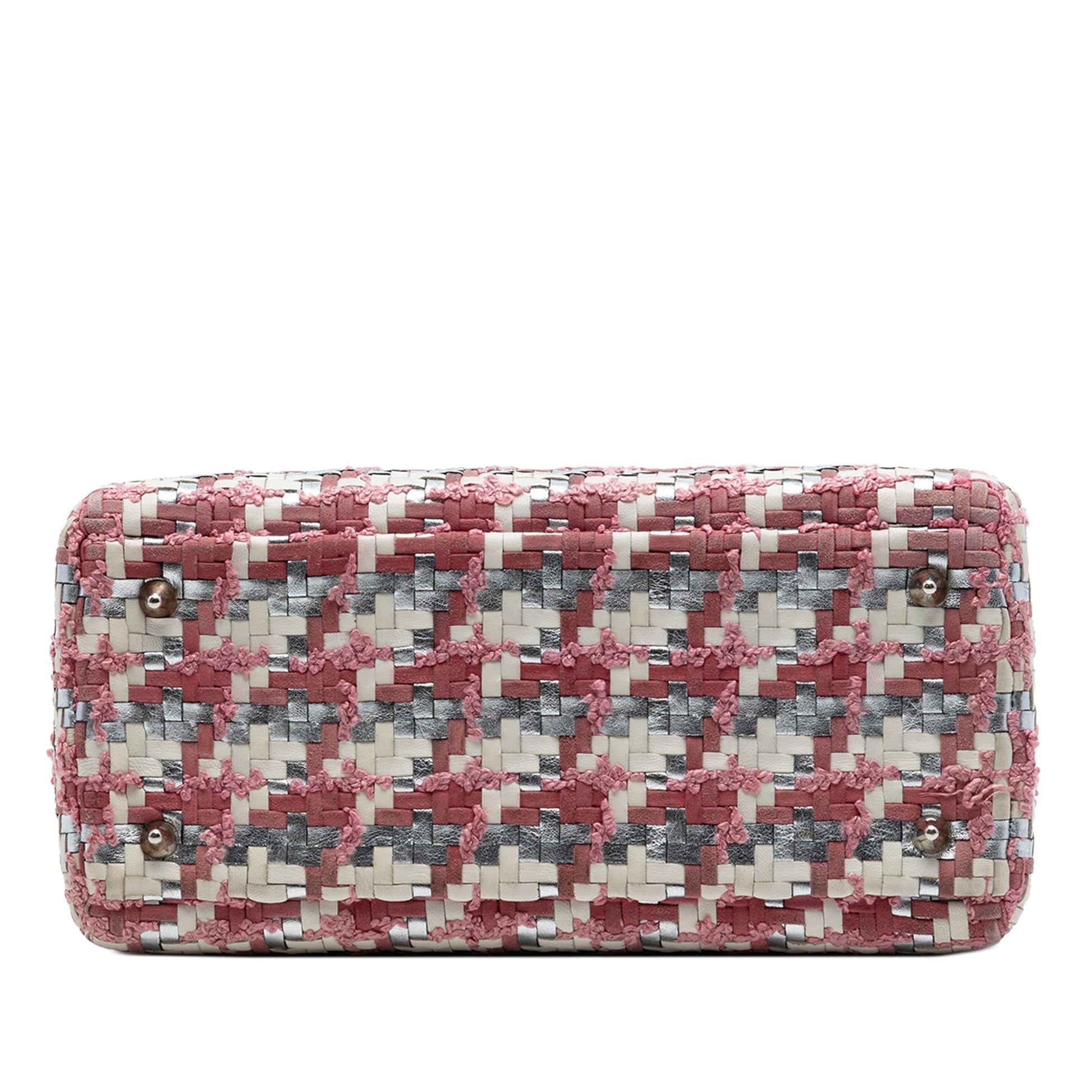 Dior Medium Woven Lambskin and Tweed Lady Dior