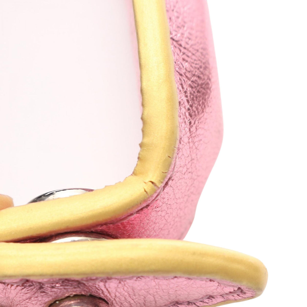 Fendi Mini Scalloped Metallic Studded Leather Kan I Crossbody — Pink