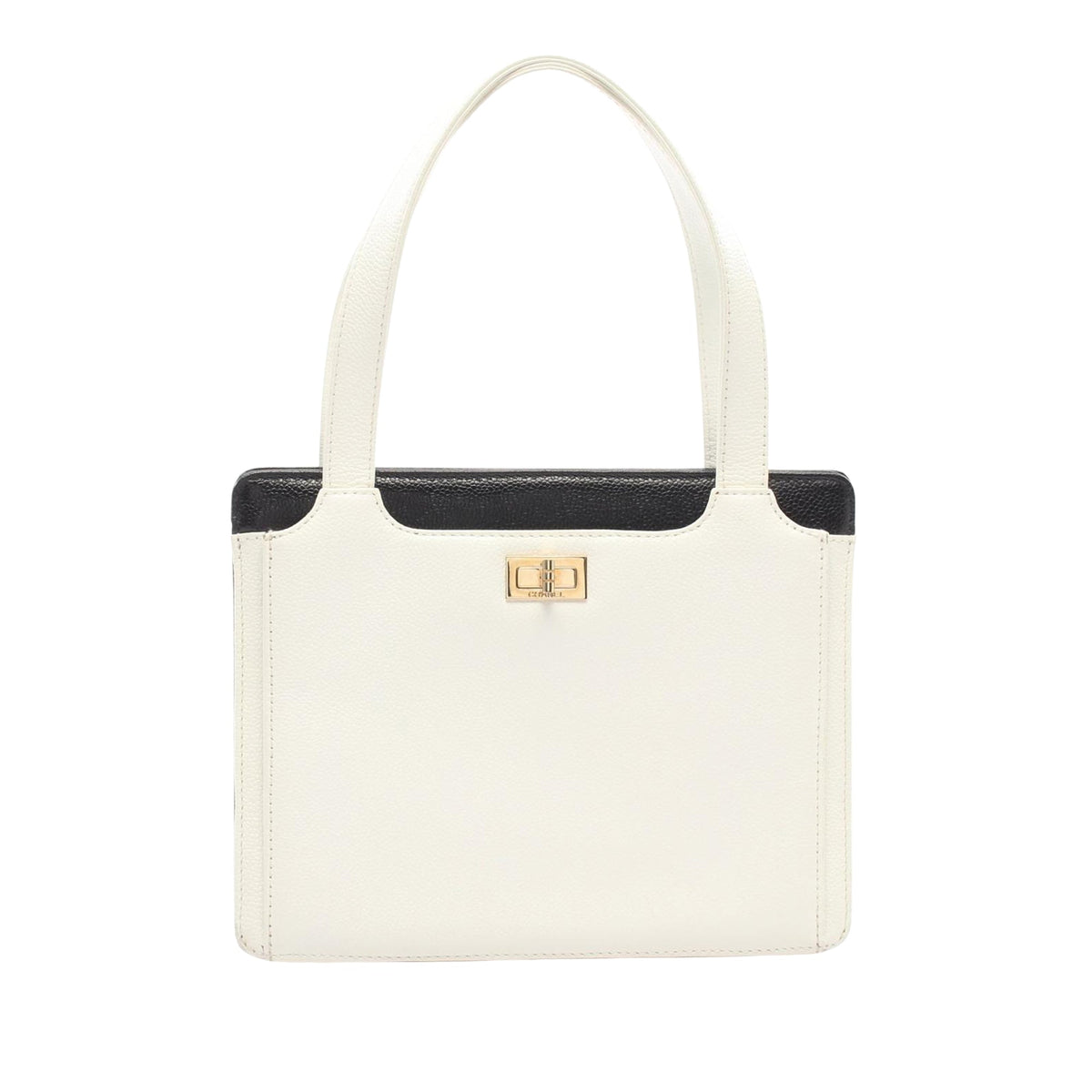 Chanel CC Caviar Reissue 2.55 Tote — White