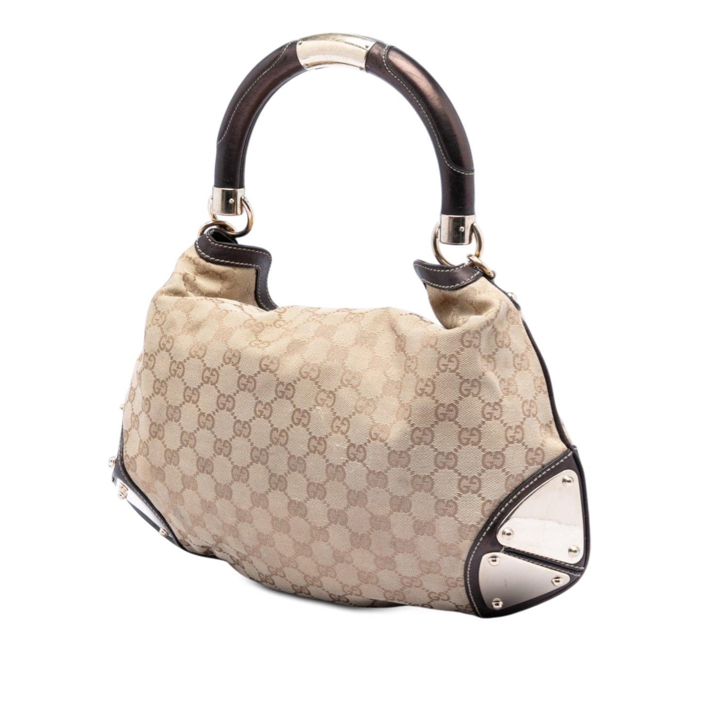 Gucci Medium GG Canvas Bamboo Indy Hobo