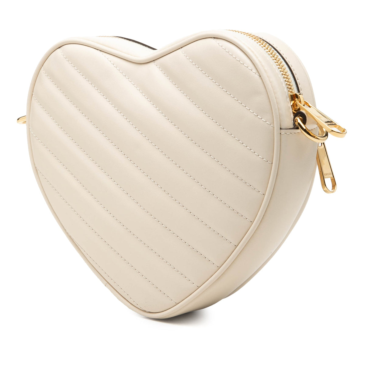 Gucci Mini Matelasse Diagonal Calfskin Interlocking G Heart Crossbody