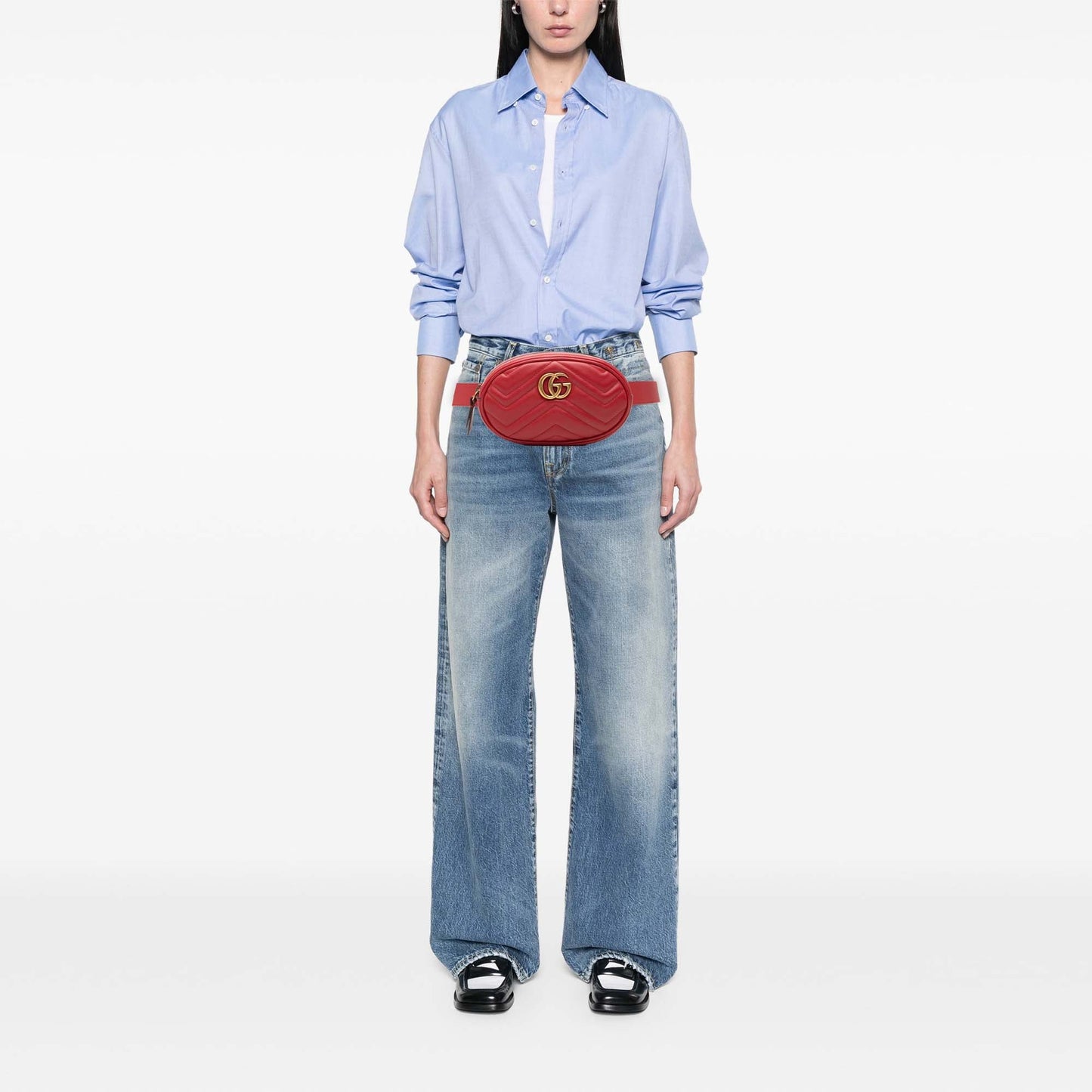 Gucci GG Marmont Matelasse Calfskin Belt Bag