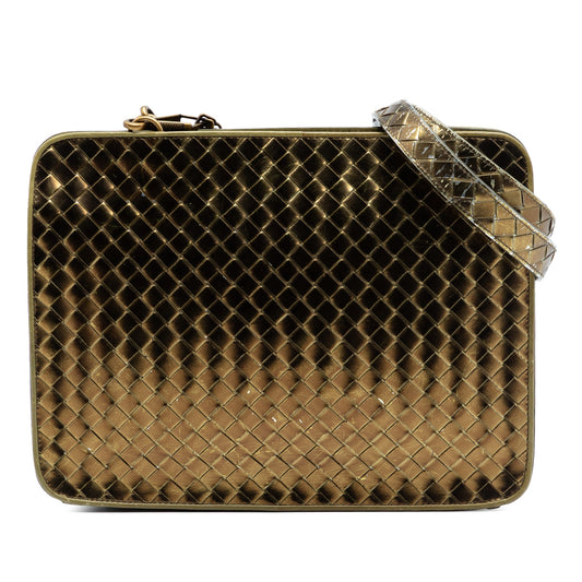 Bottega Veneta Metallic Nappa Intrecciato Shoulder Bag