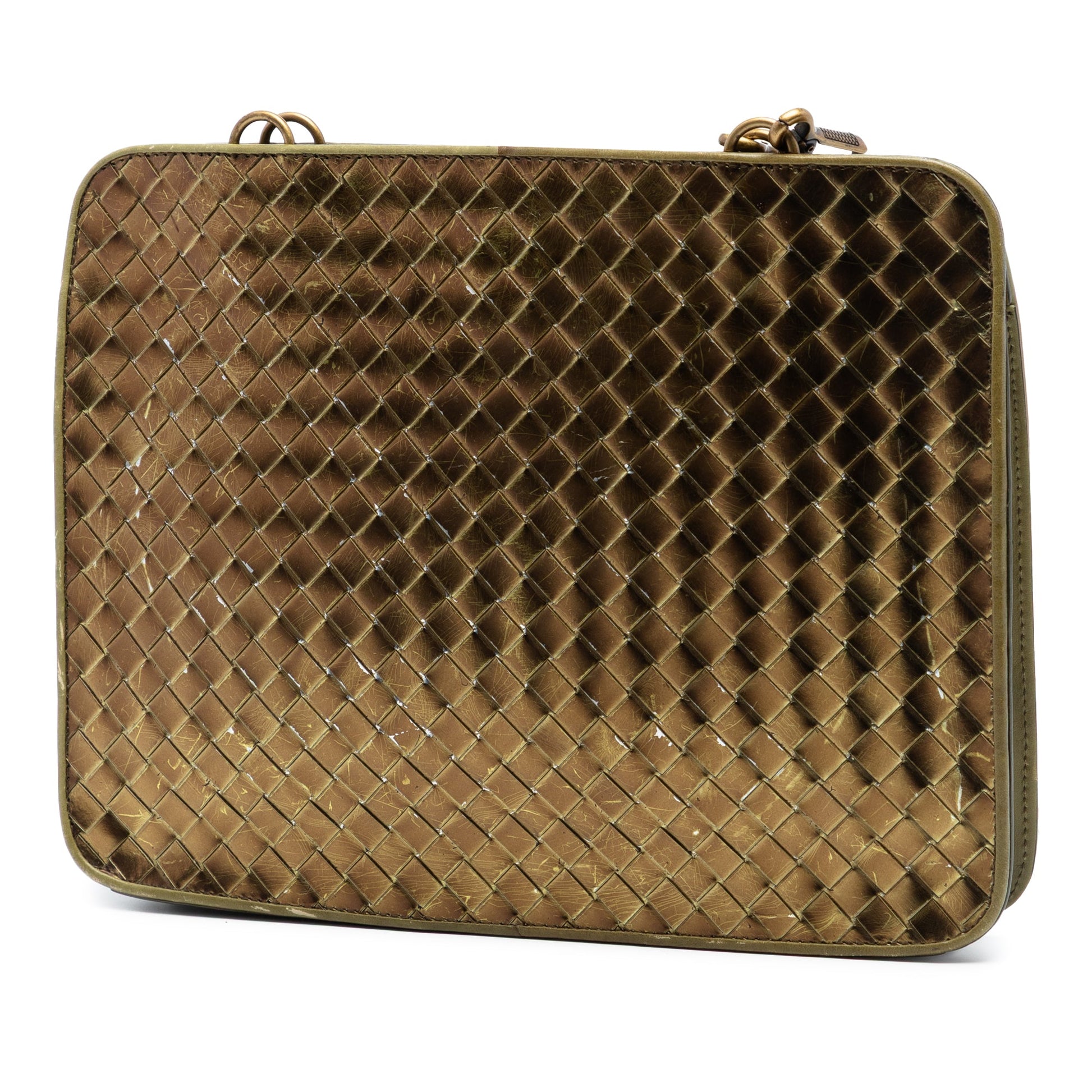 Bottega Veneta Metallic Nappa Intrecciato Shoulder Bag