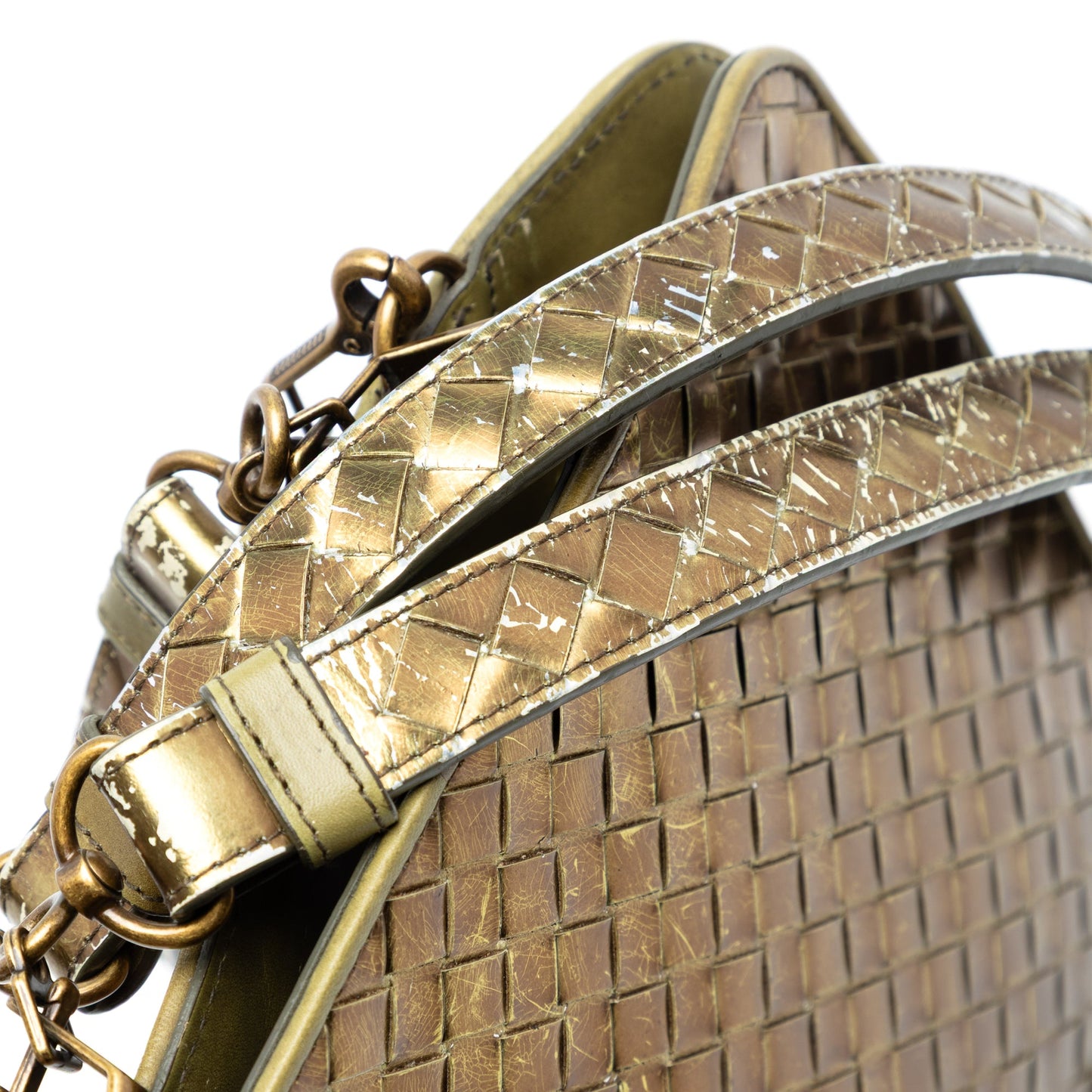 Bottega Veneta Metallic Nappa Intrecciato Shoulder Bag