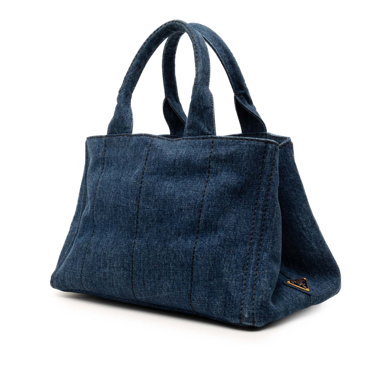 Prada Denim Canapa Logo Tote