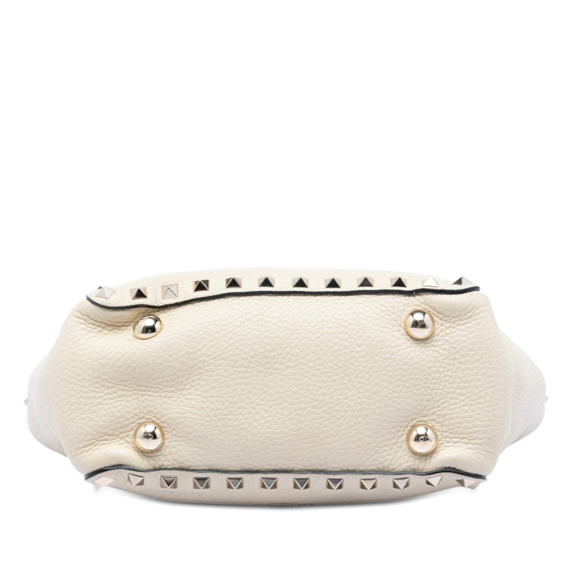 Valentino Mini Pebbled Calfskin Rockstud Trapeze Satchel