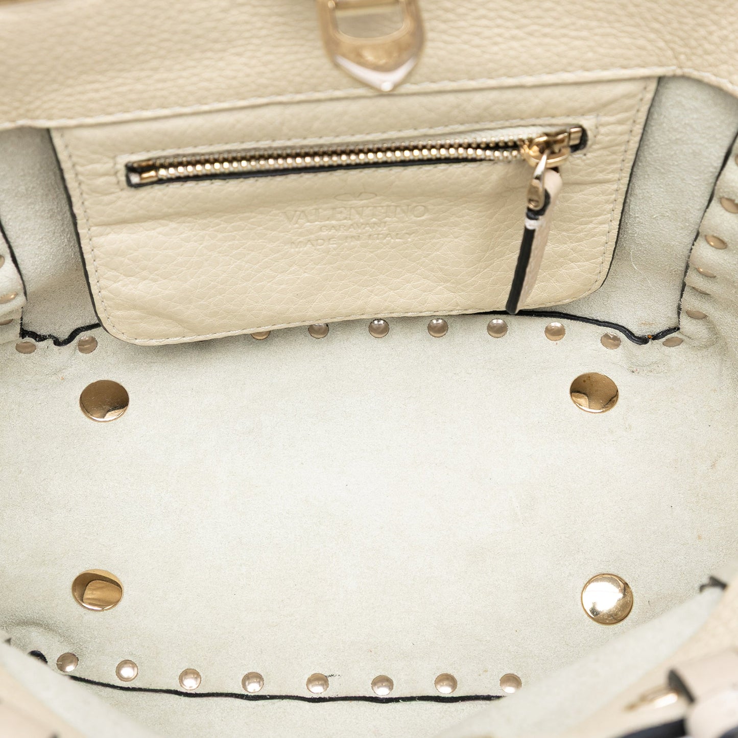 Valentino Mini Pebbled Calfskin Rockstud Trapeze Satchel