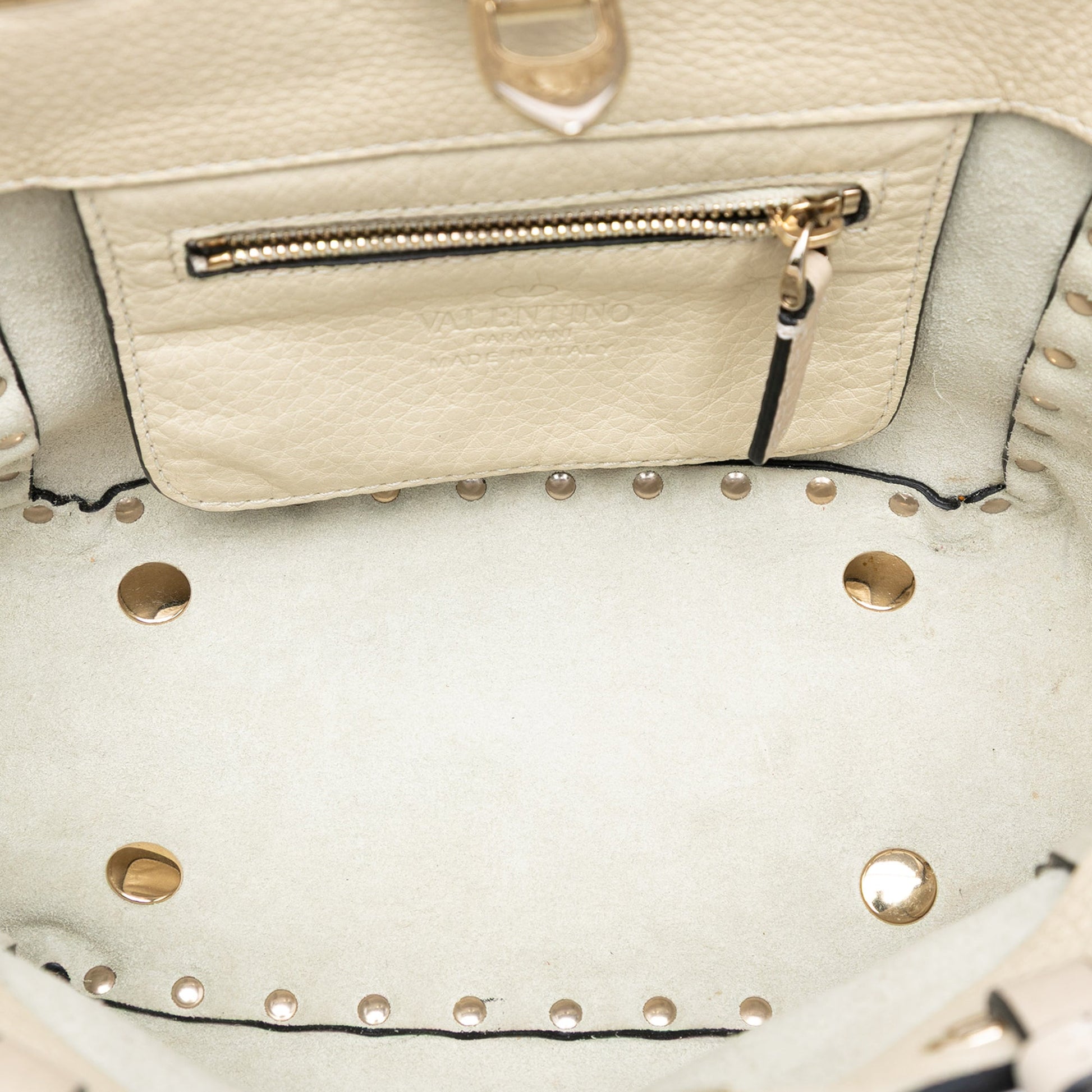 Valentino Mini Pebbled Calfskin Rockstud Trapeze Satchel
