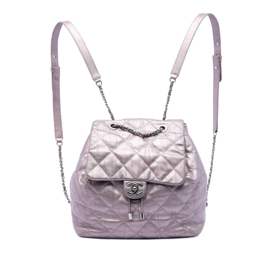 Chanel Quilted Iridescent Calfskin Ground Control Flap Backpack