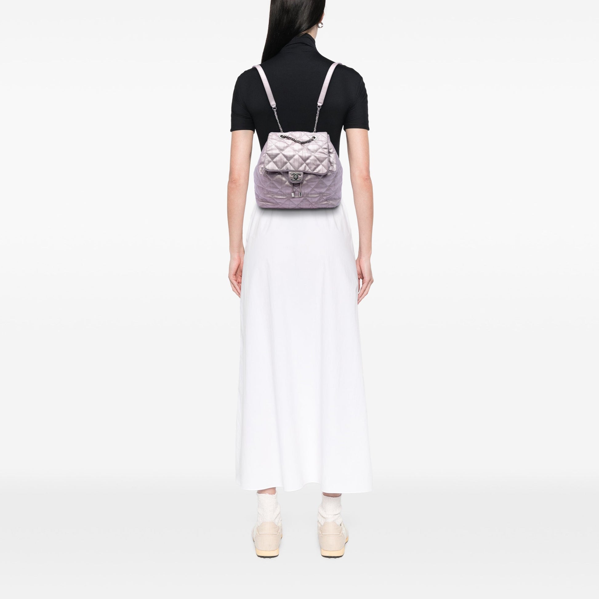 Chanel Quilted Iridescent Calfskin Ground Control Flap Backpack