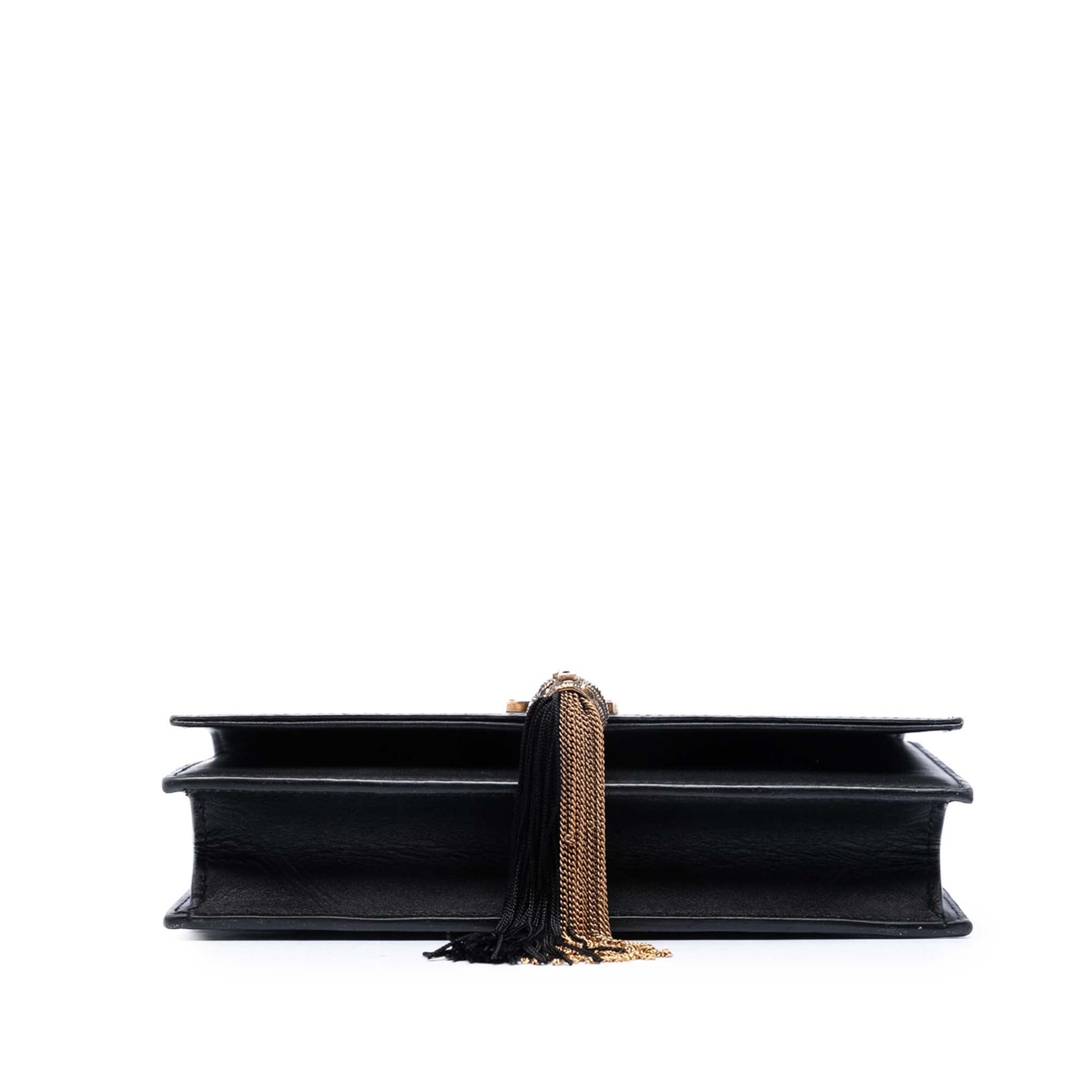 Saint Laurent Smooth Calfskin Monogram Kate Bicolor Tassel Wallet On Strap