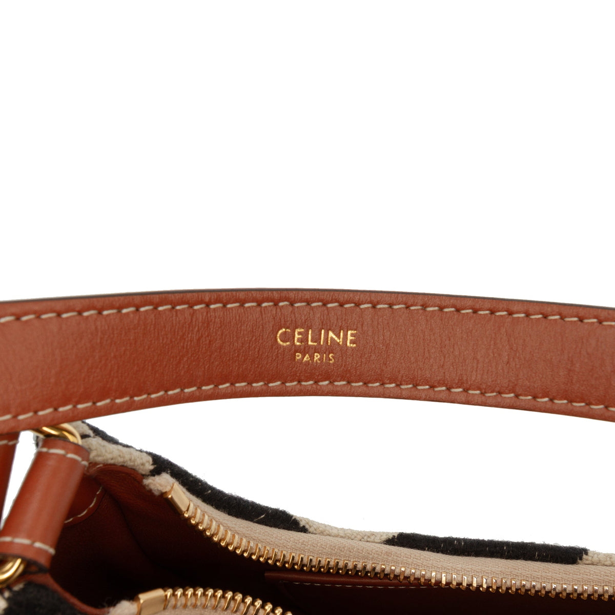 Celine Zebra Printed Canvas Ava Shoulder Bag