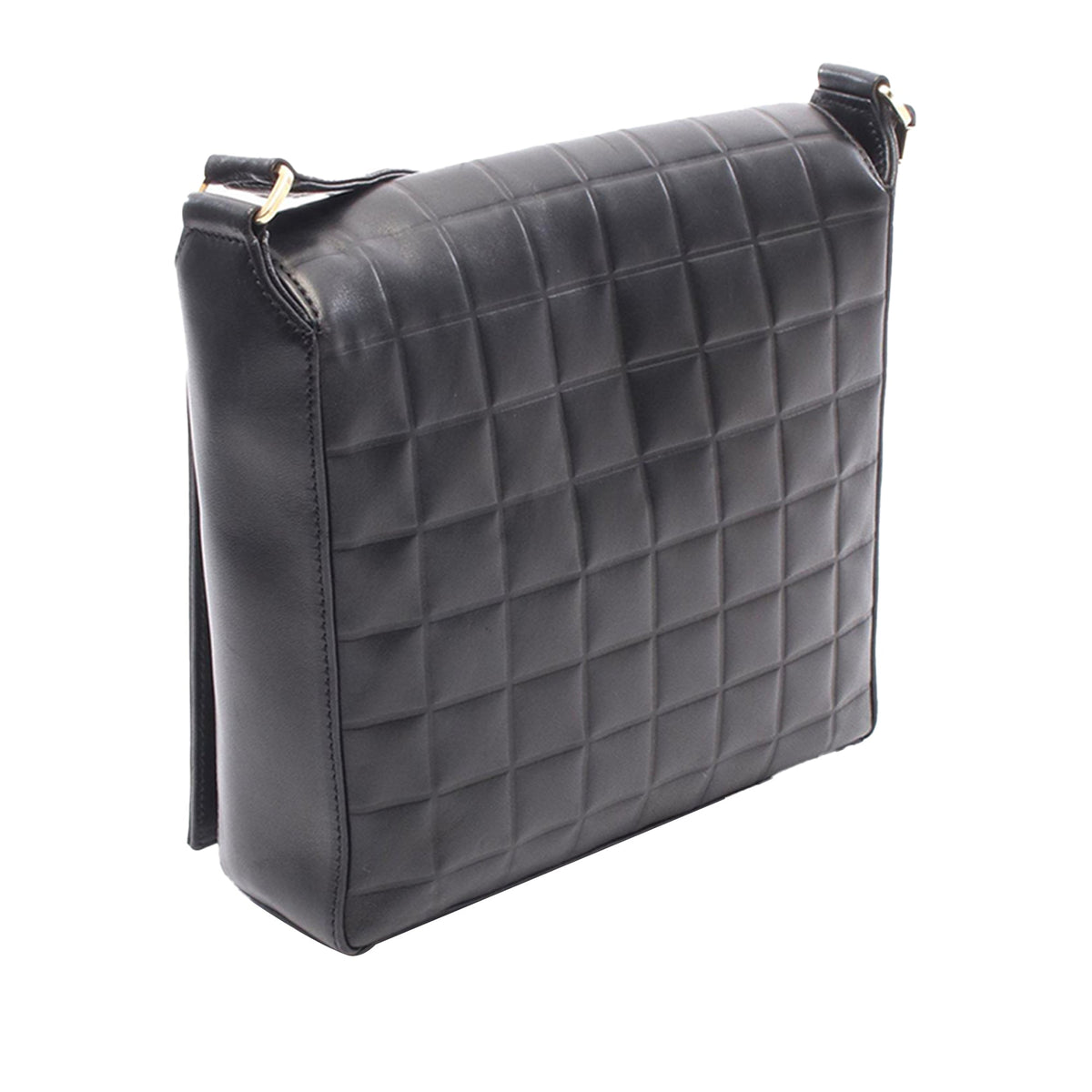 Chanel CC Chocolate Bar Lambskin Shoulder Bag — Black