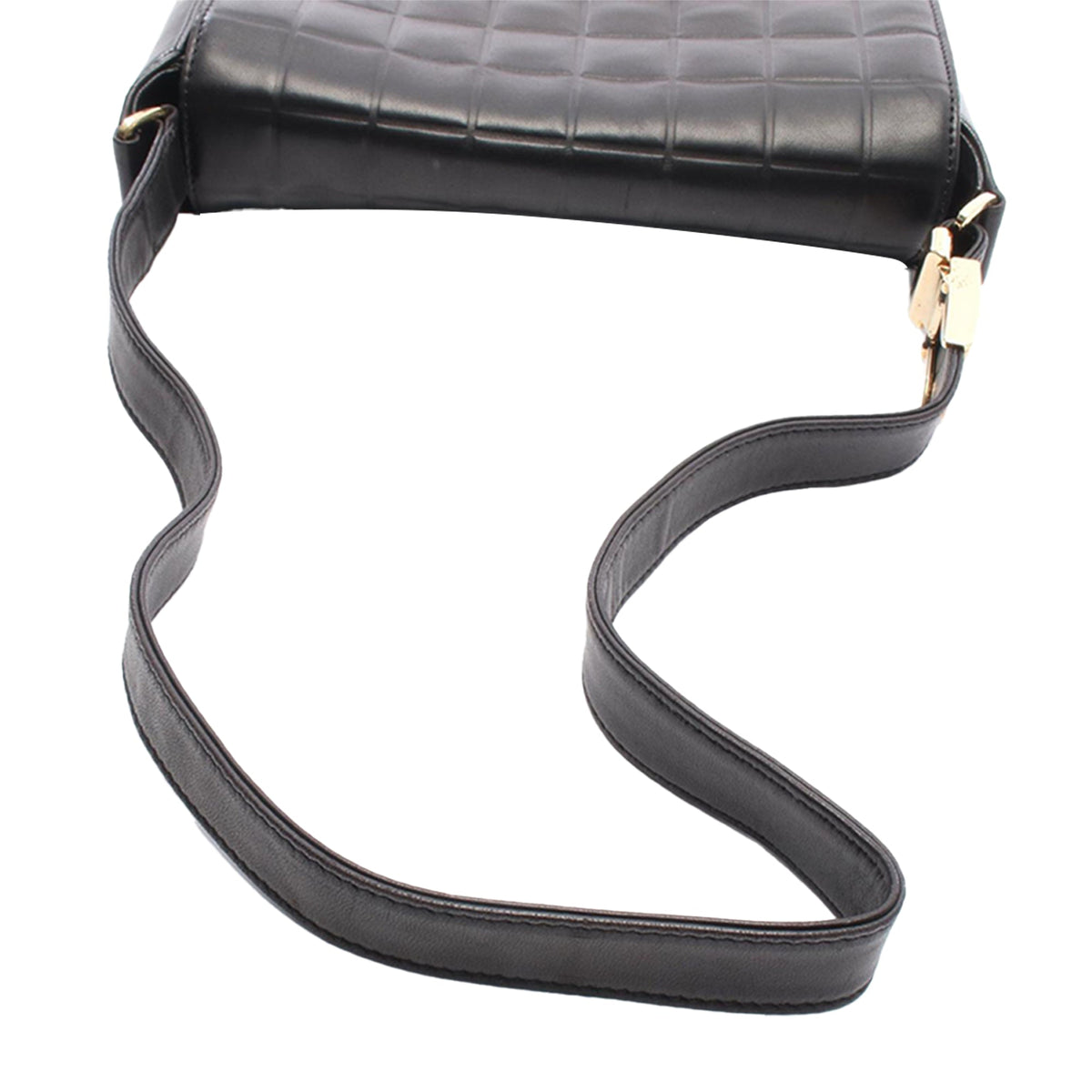 Chanel CC Chocolate Bar Lambskin Shoulder Bag — Black