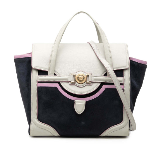 Versace Suede and Goatskin Signature Satchel