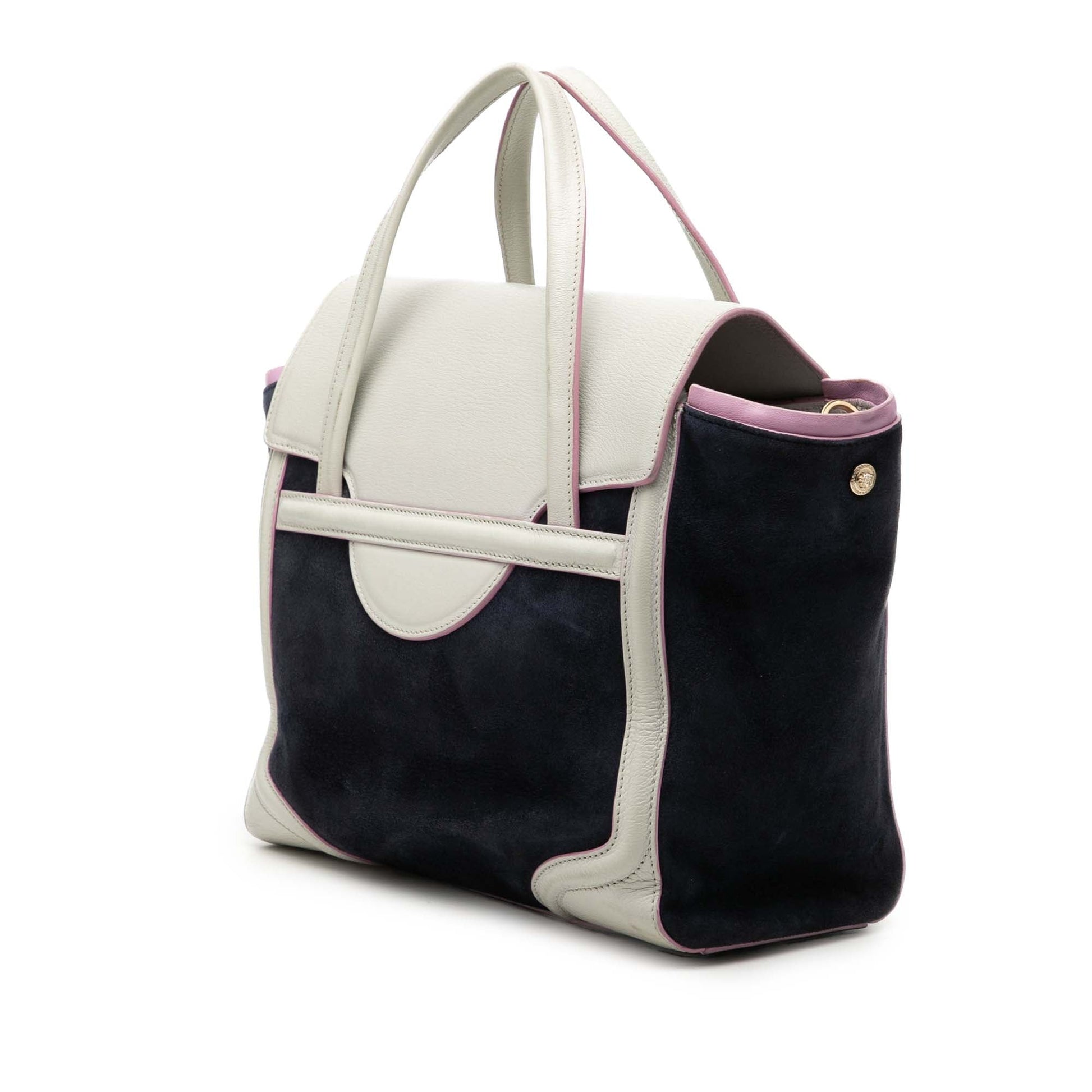 Versace Suede and Goatskin Signature Satchel