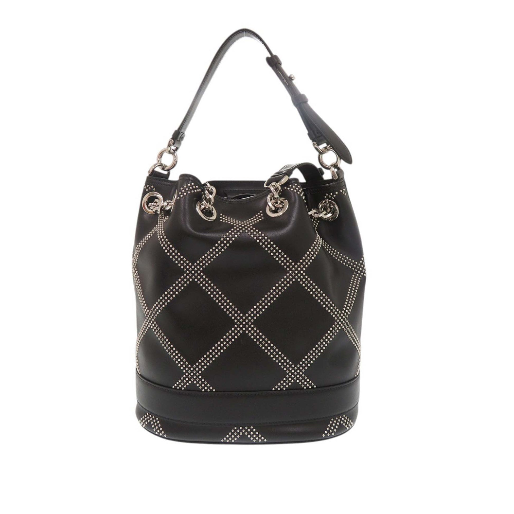 Ferragamo Studded Leather Vara Bow Bucket Bag