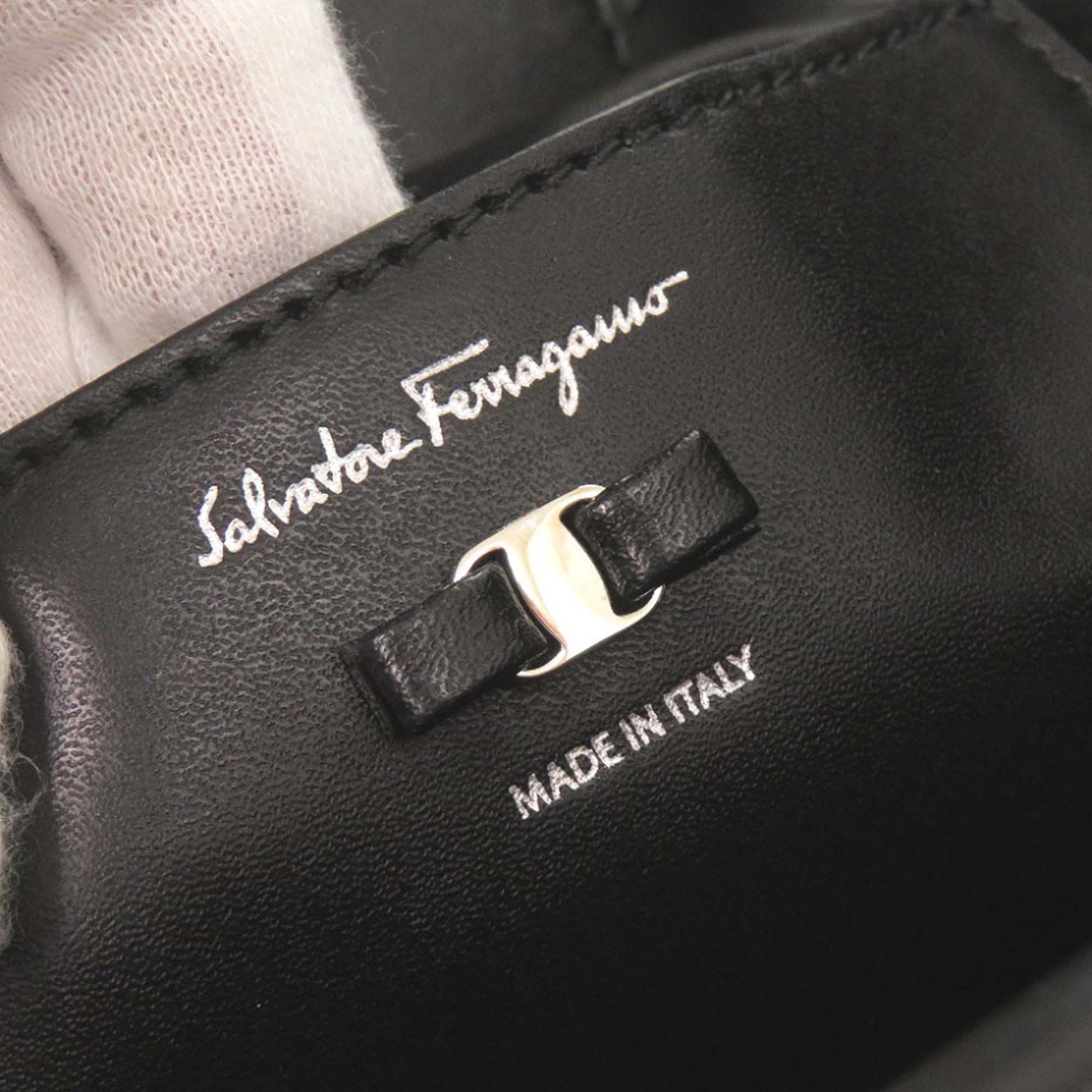 Ferragamo Studded Leather Vara Bow Bucket Bag