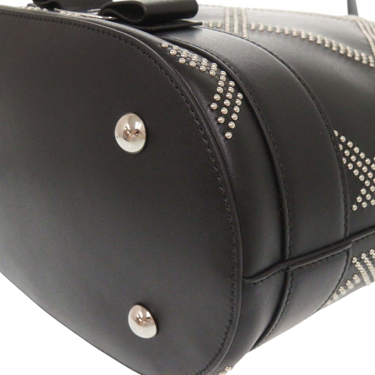 Ferragamo Studded Leather Vara Bow Bucket Bag