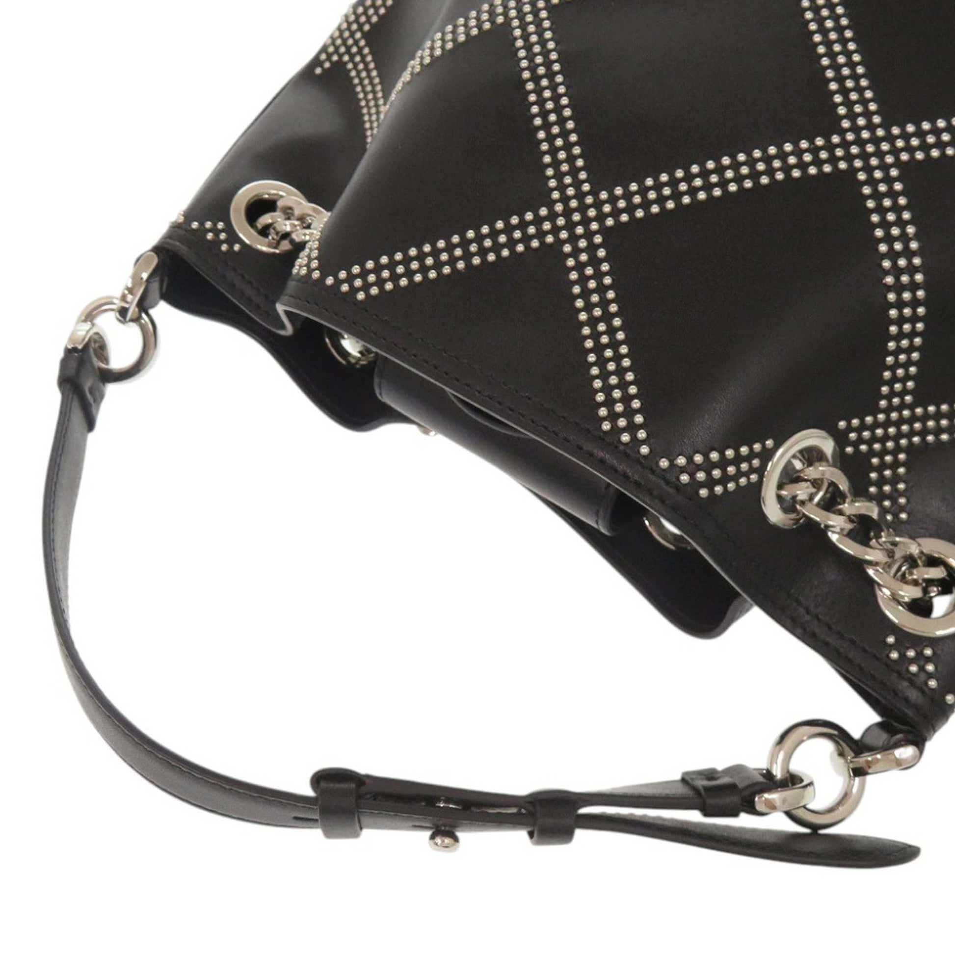 Ferragamo Studded Leather Vara Bow Bucket Bag