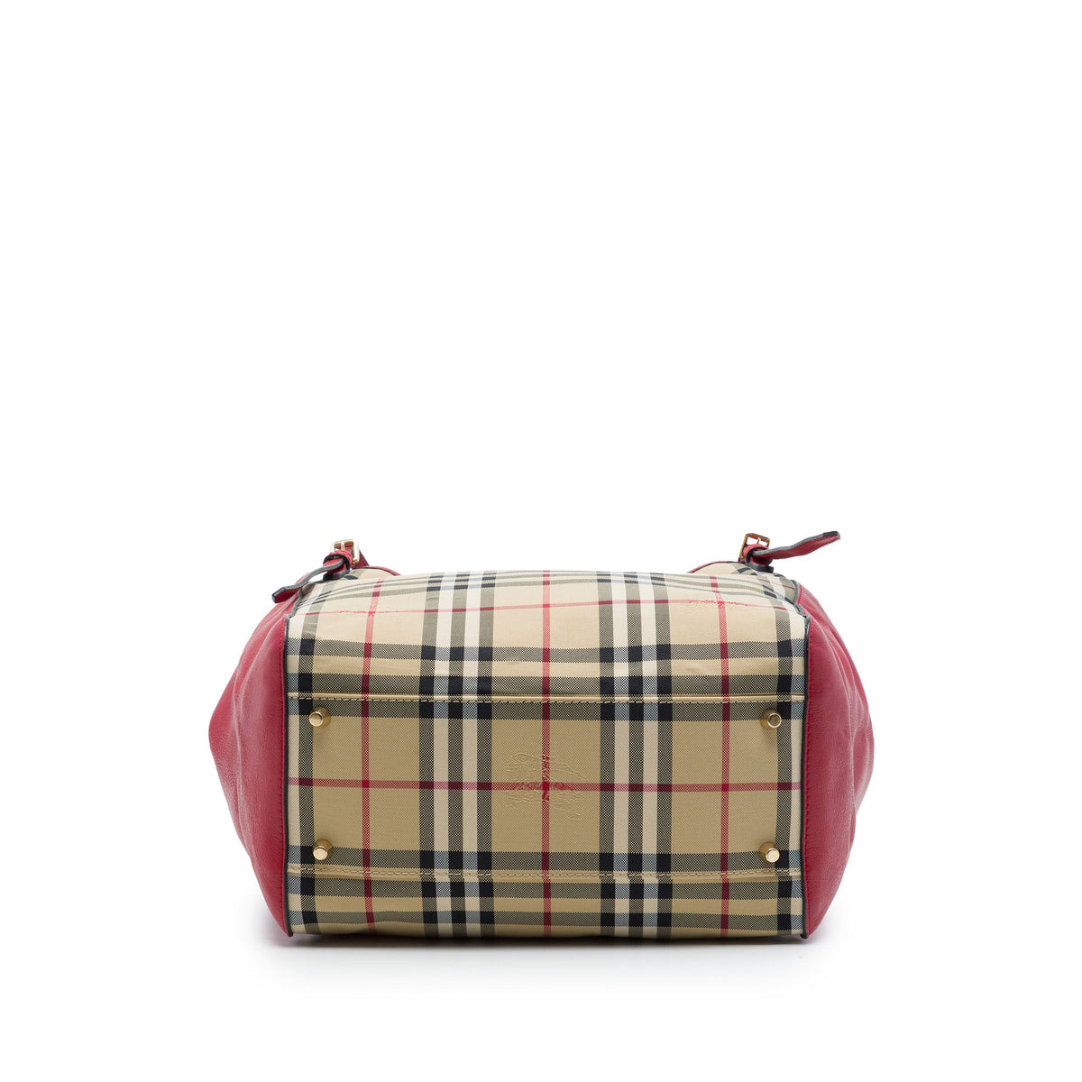 Burberry Small Haymarket Check Nylon and Calfskin Canterbury Tote
