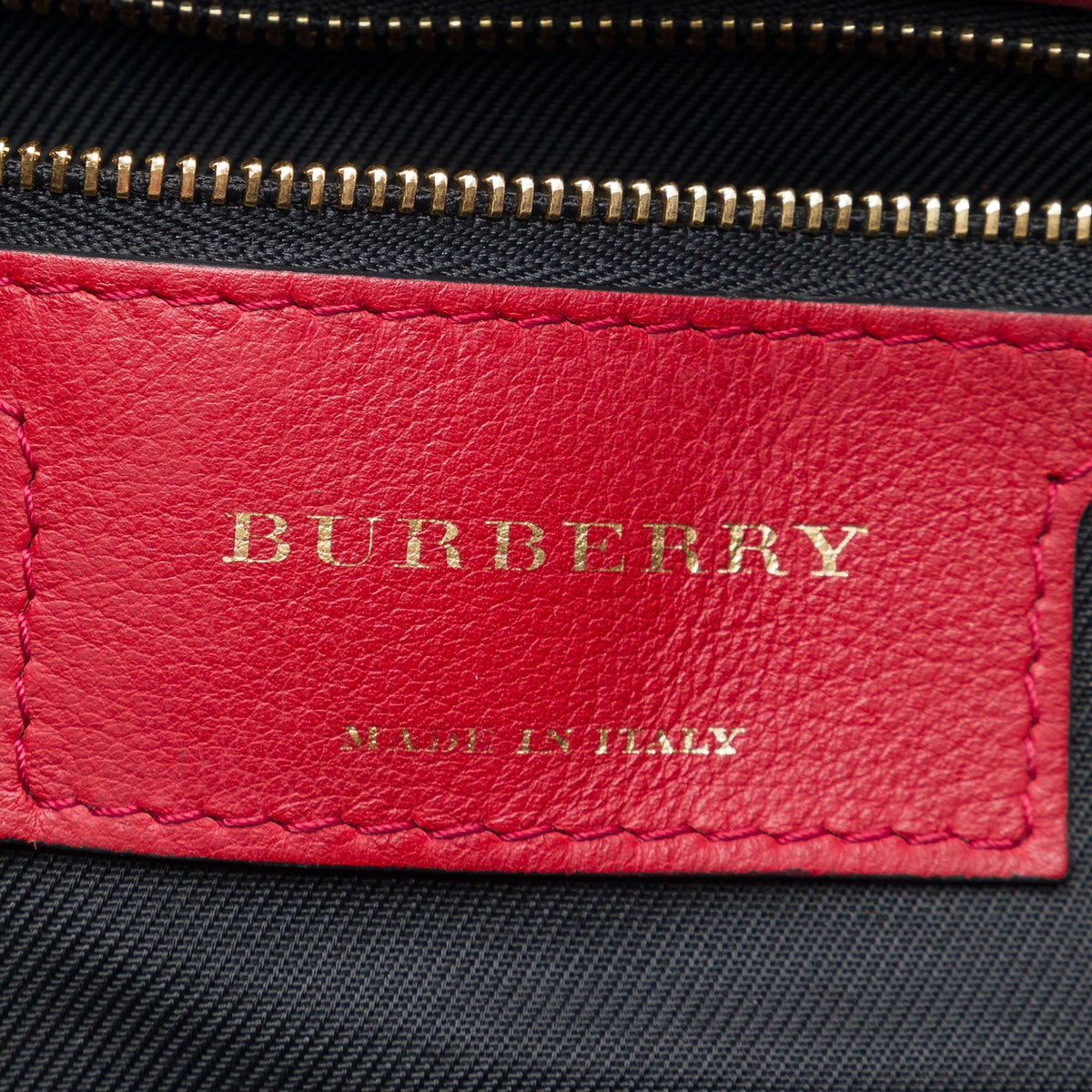 Burberry Small Haymarket Check Nylon and Calfskin Canterbury Tote