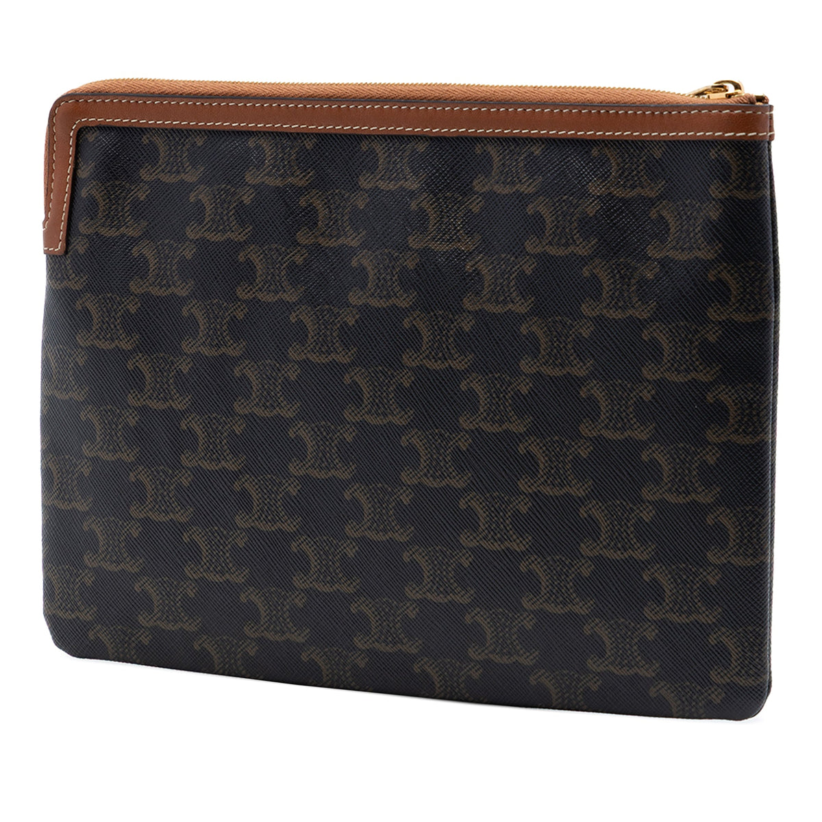 Celine Small Triomphe Coated Canvas Clutch