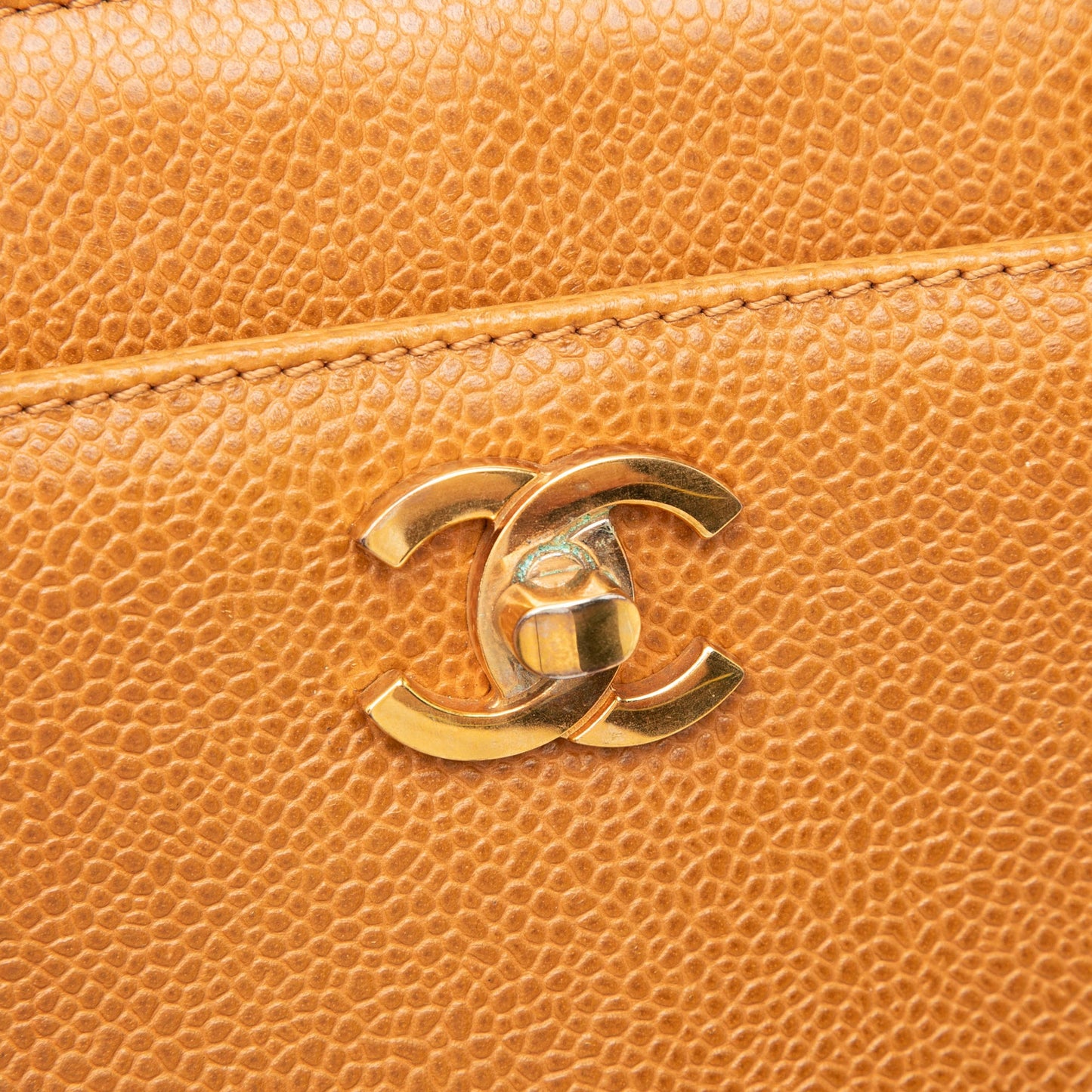 Chanel CC Caviar Chain Turn Lock Tote