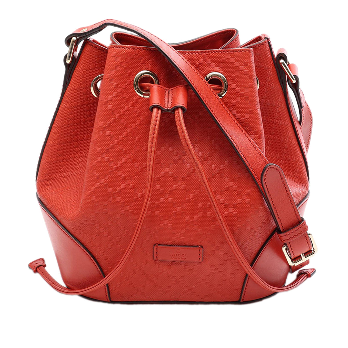 Gucci Diamante Leather Bright Bucket Bag