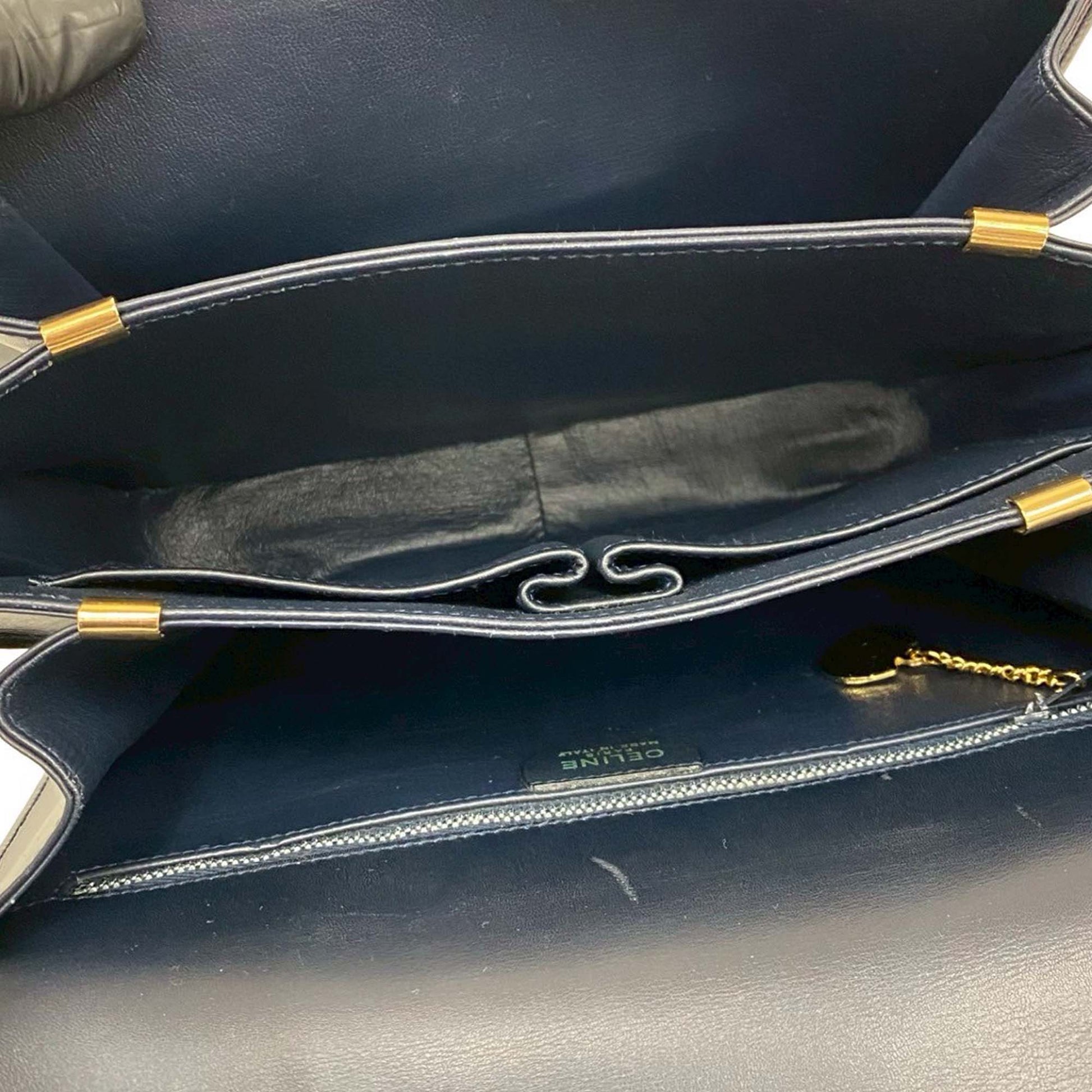 Celine Leather Logo Horse Carriage Crossbody