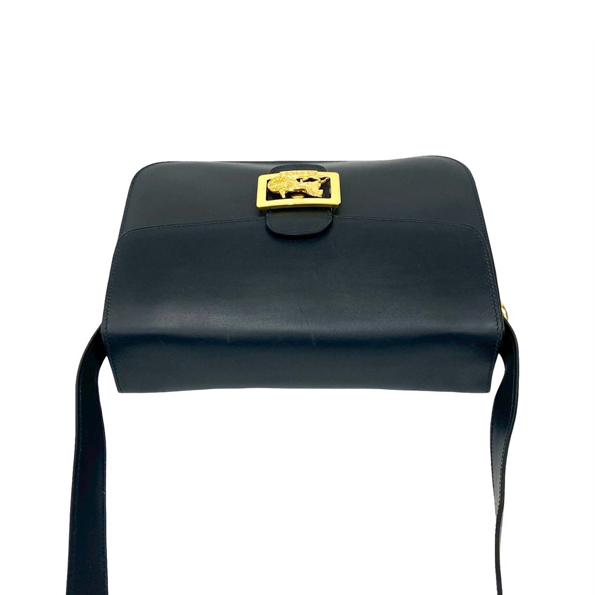 Celine Leather Logo Horse Carriage Crossbody