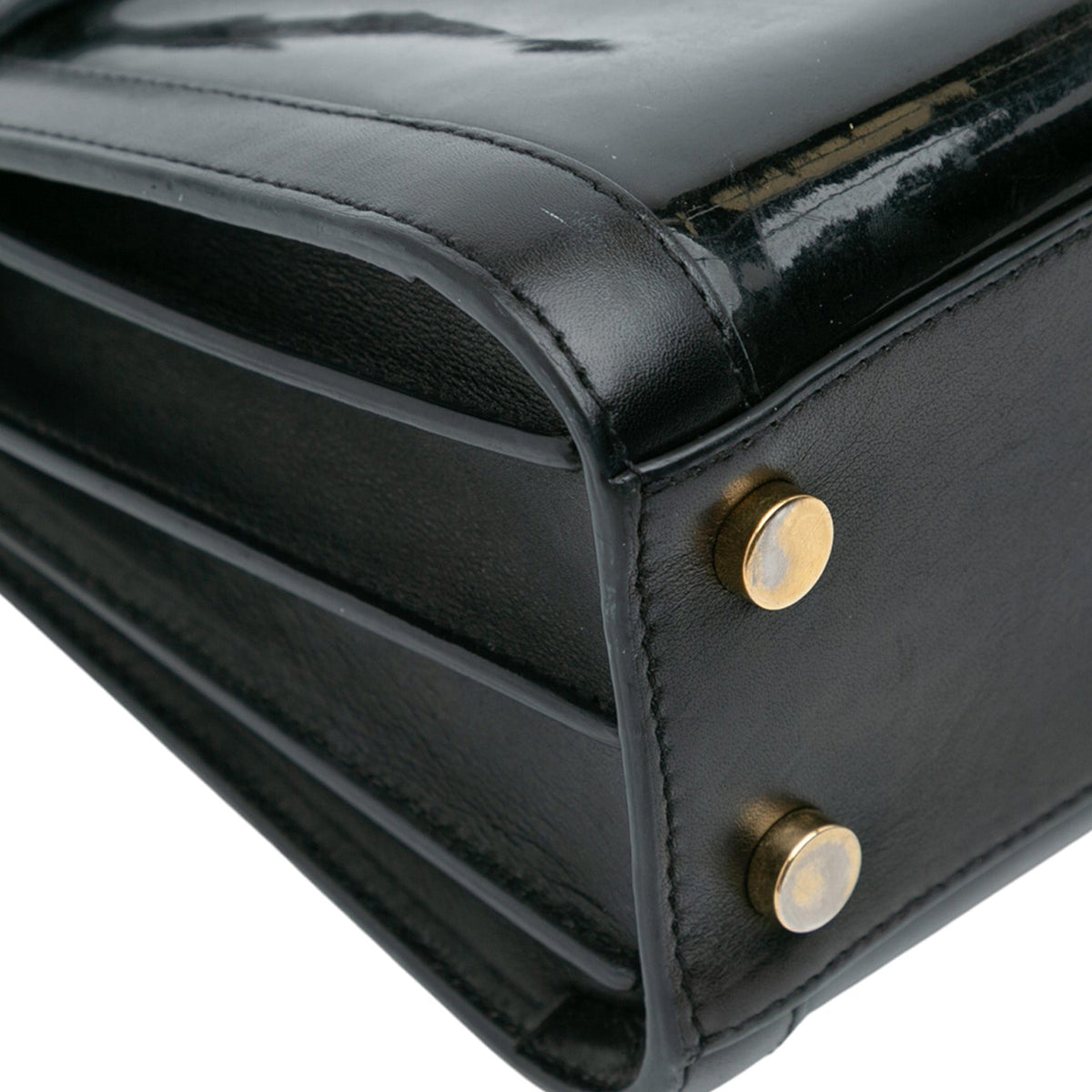Saint Laurent Nano Patent Sac de Jour Satchel — Black