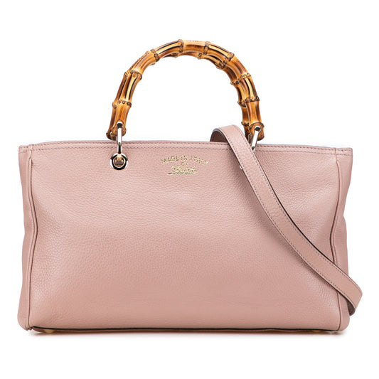 Gucci Medium Calfskin Bamboo Shopper Satchel