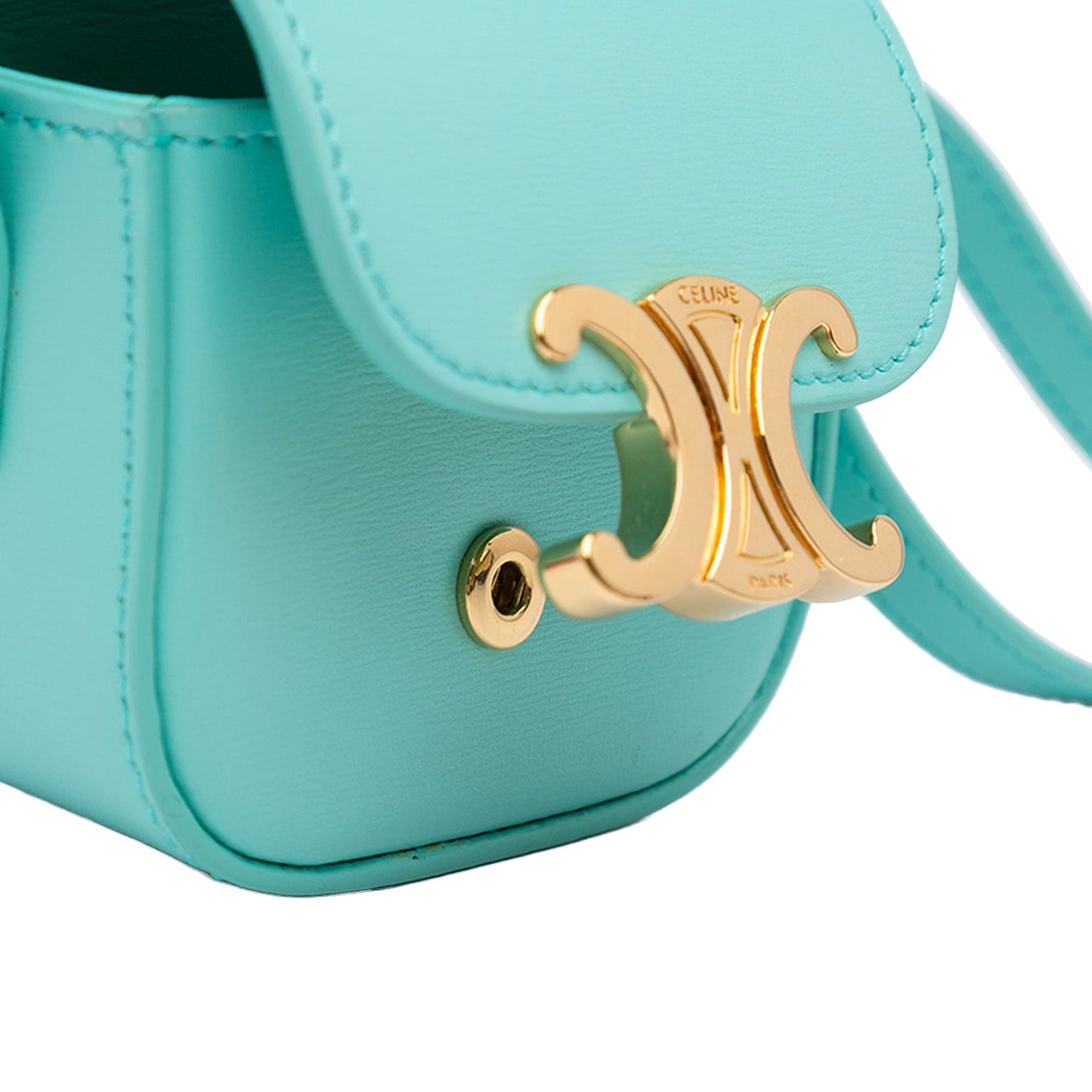 Celine Leather Triomphe AirPods Case with Strap